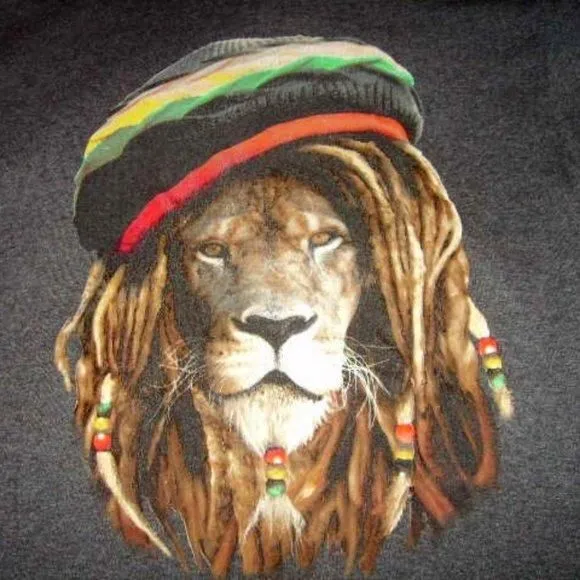 Product image for T-Shirt Apostasy Lion Jamaica Vibe Women's M Charcoal Gray May be Men's S Unisex