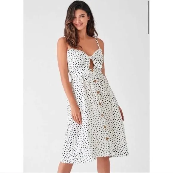 Product image for DL1961 White & Black Polka Dot Prince Street Sleeveless Dress Size Large NEW