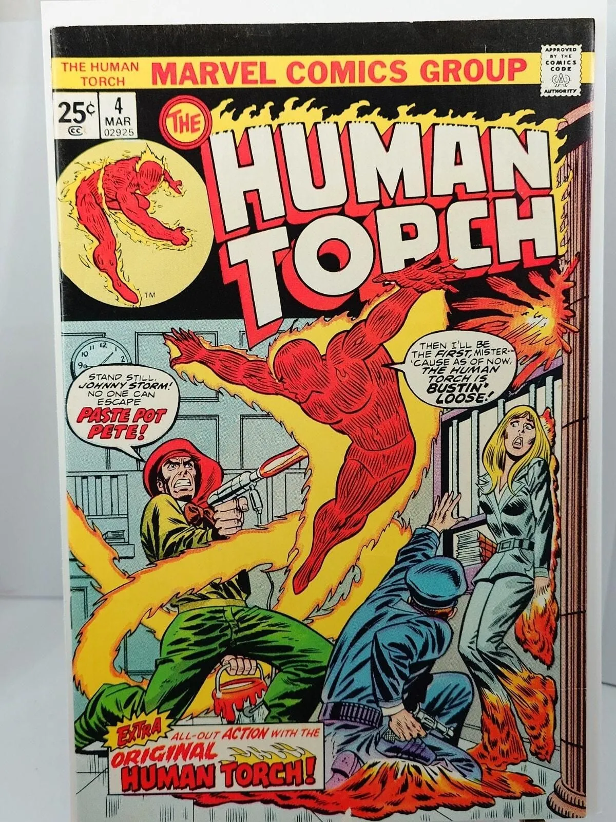 Product image for 1975 Marvel, " The Human Torch " # 4, Paste Pot Pete, VF 7.0 vtg