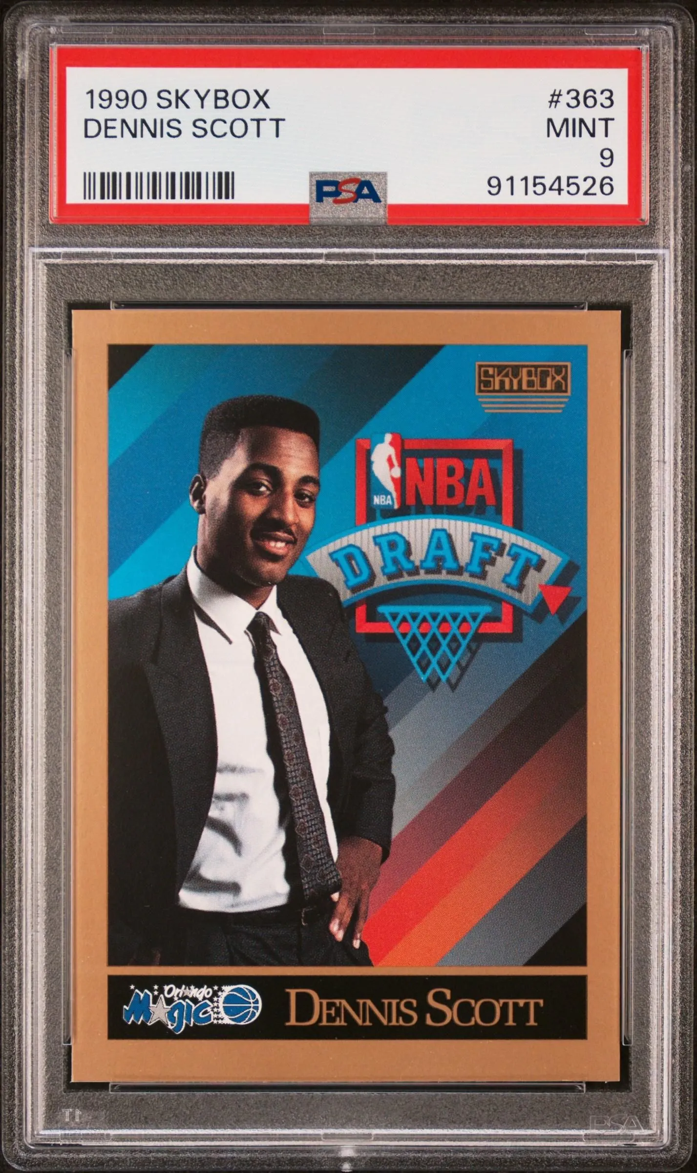 Product image for 1990 Skybox Dennis Scott #363 PSA 9 - Yes - 1990 - 91154526 - 9 - Basketball - Professional Sports Authenticator (PSA) - 363 - Skybox - Dennis Scott - 1990 Skybox