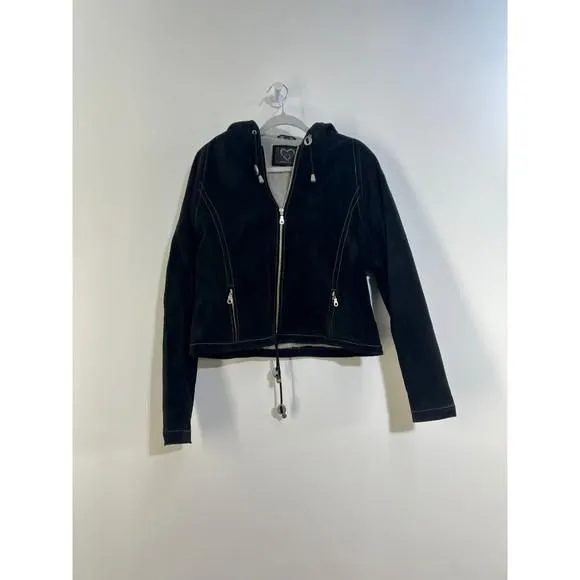 Product image for Vintage 90's/Y2K XOXO Suede Hooded Jacket with Fleece Lining L