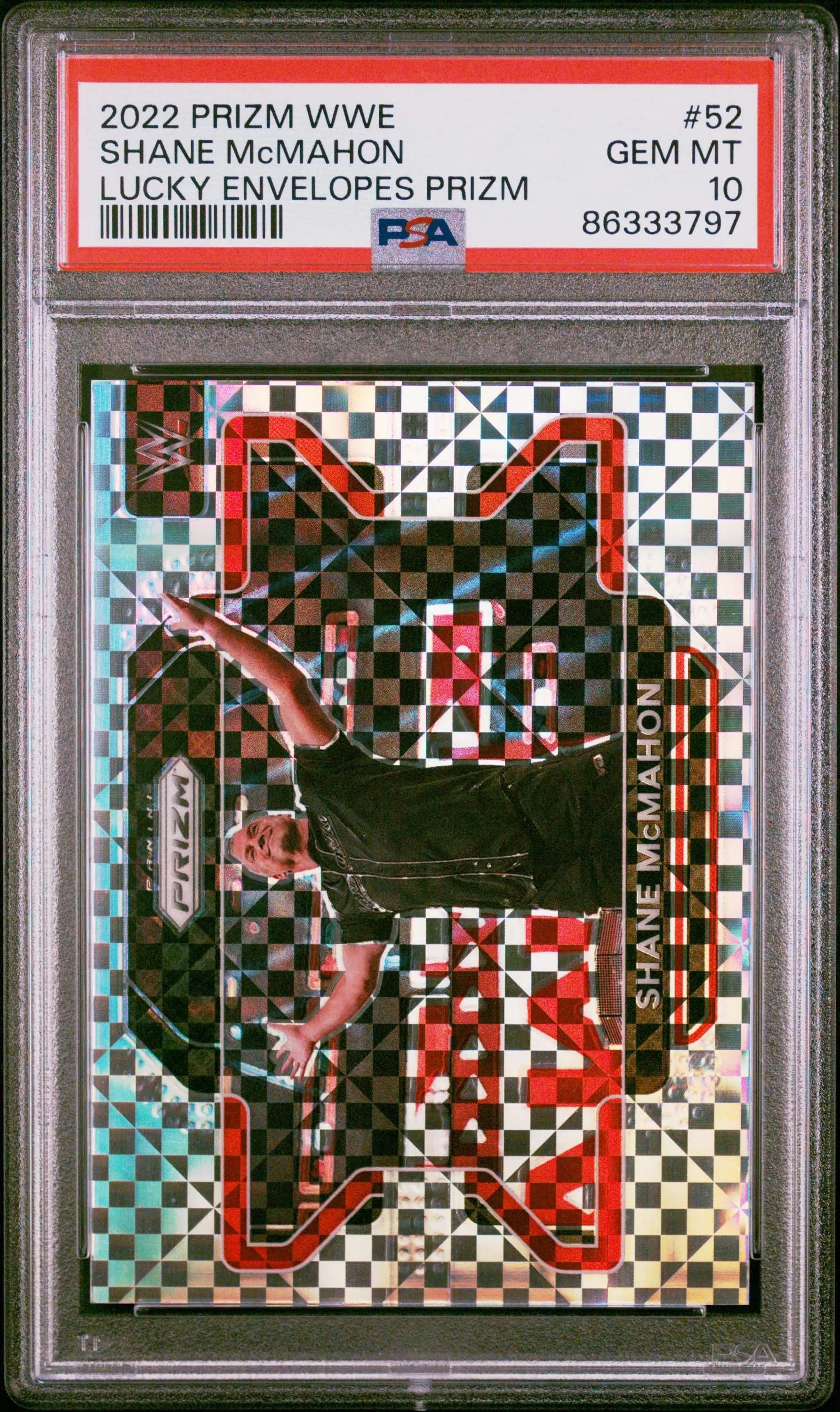 Product image for 2022 Panini Prizm WWE Shane Mcmahon #52 Lucky Envelopes /8 PSA 10 - 2022 - Boxing/Wrestling - 52 - Panini - Shane Mcmahon - 2022 Panini Prizm WWE - 1 - 0 - Lucky Envelopes - Yes