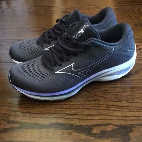 Product image for MIZUNO Women’s Wave Rider 25 Grey Purple Running Athletic Cross-Training Shoes
