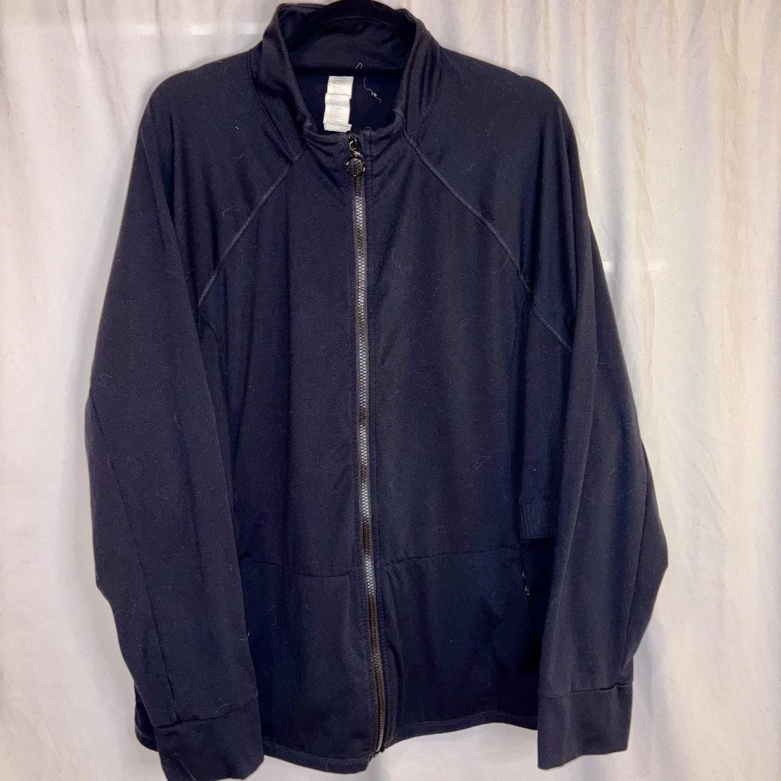Product image for Athleta Womens Black Polyester/Spandex Full Zip Jacket w Pockets Size 4X EUC - Athleta
