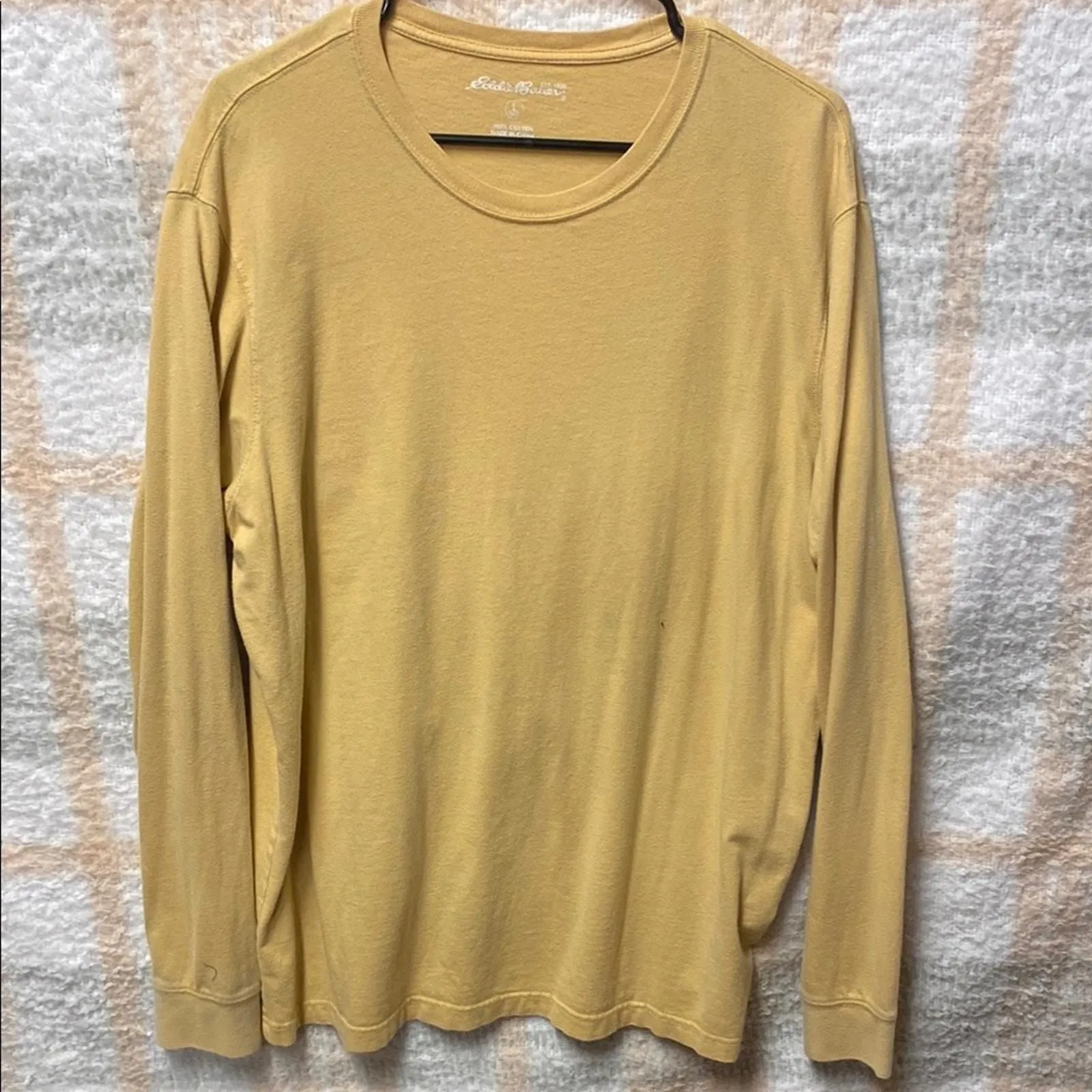 Product image for Eddie Bauer Men's Yellow Long Sleeve Shirt Large Tall LT - Eddie Bauer