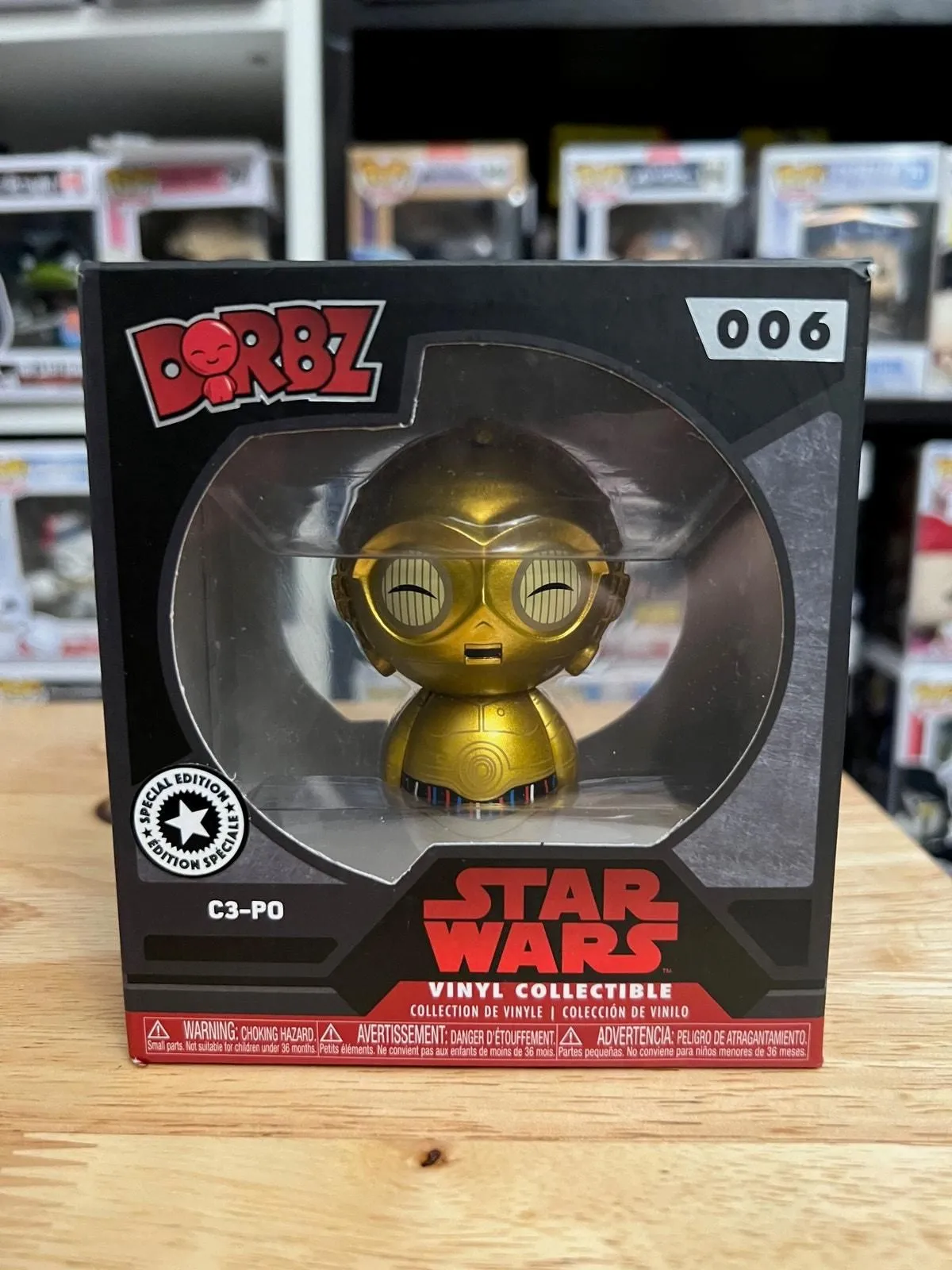 Product image for VAULTED C-3PO Funko Dorbz Vinyl Figure #006 Star Wars Vinyl Collectible Figure