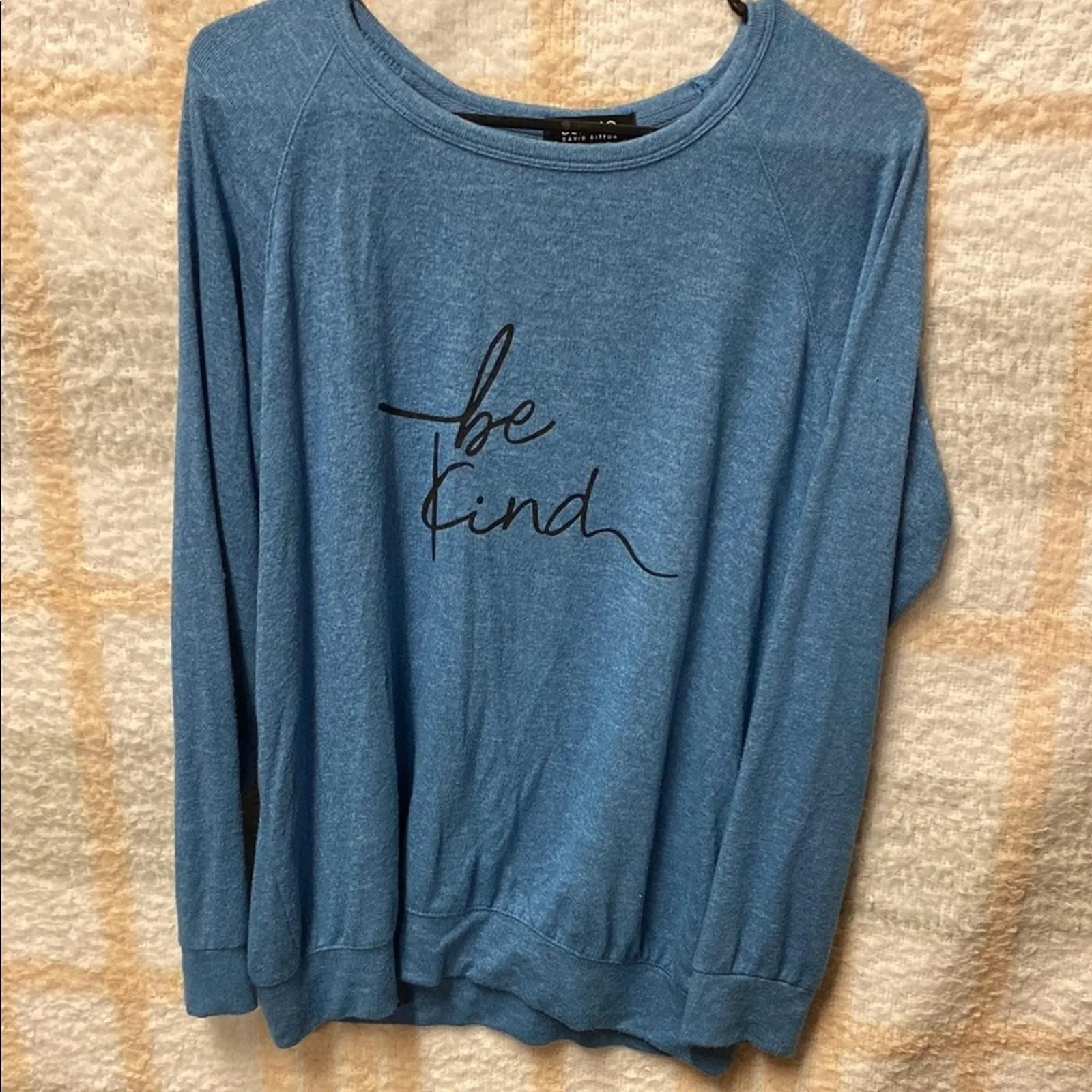 Product image for Buffalo David Bitton Blue 'Be Kind' Long Sleeve Tee Medium