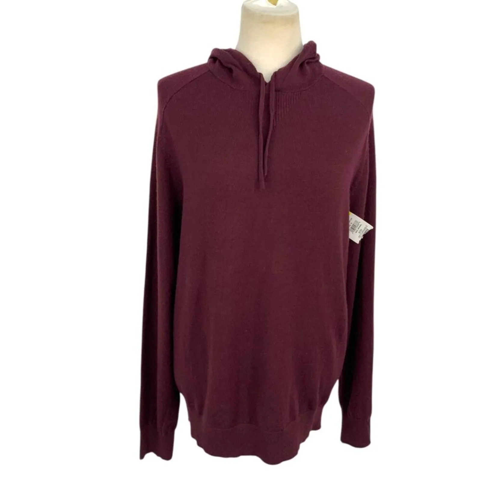 Product image for Good Man Lightweight Wool Blend Sweater Hoodie Maroon Size Medium NWOT - Good Man Brand