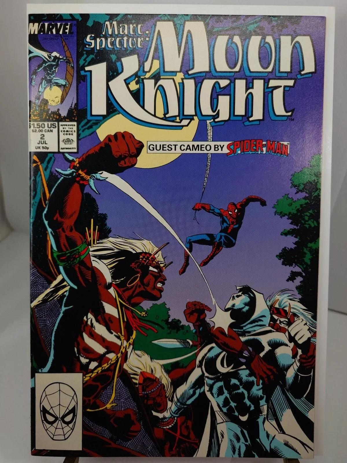 Product image for MARC SPECTOR: MOON KNIGHT Vol. 1 #2 July 1989 MARVEL Comics - Bushman VF+