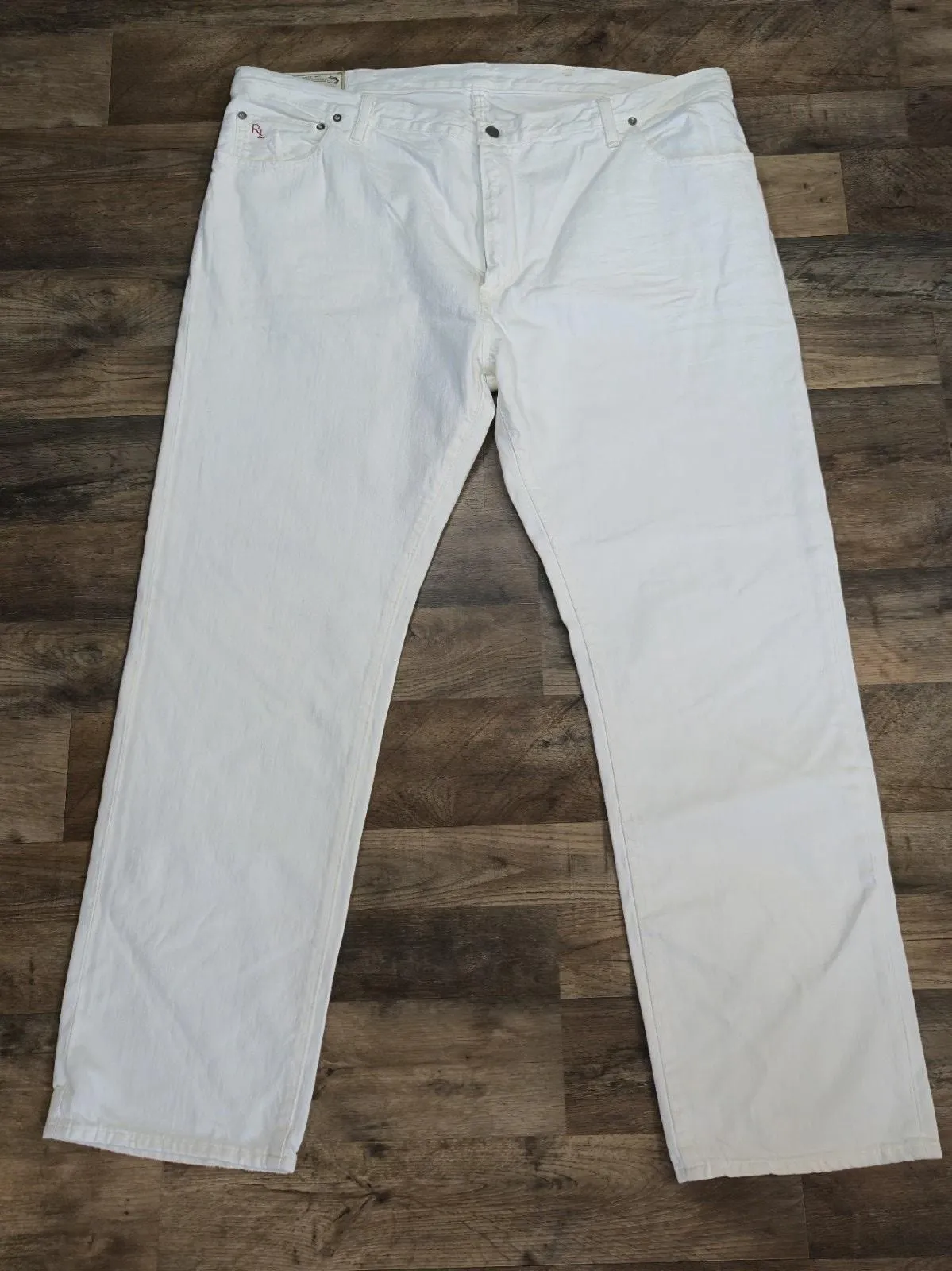 Product image for Polo Ralph Lauren Hampton Straight White Denim Jeans Mens Size 44B x 34 BIG - Polo Ralph Lauren