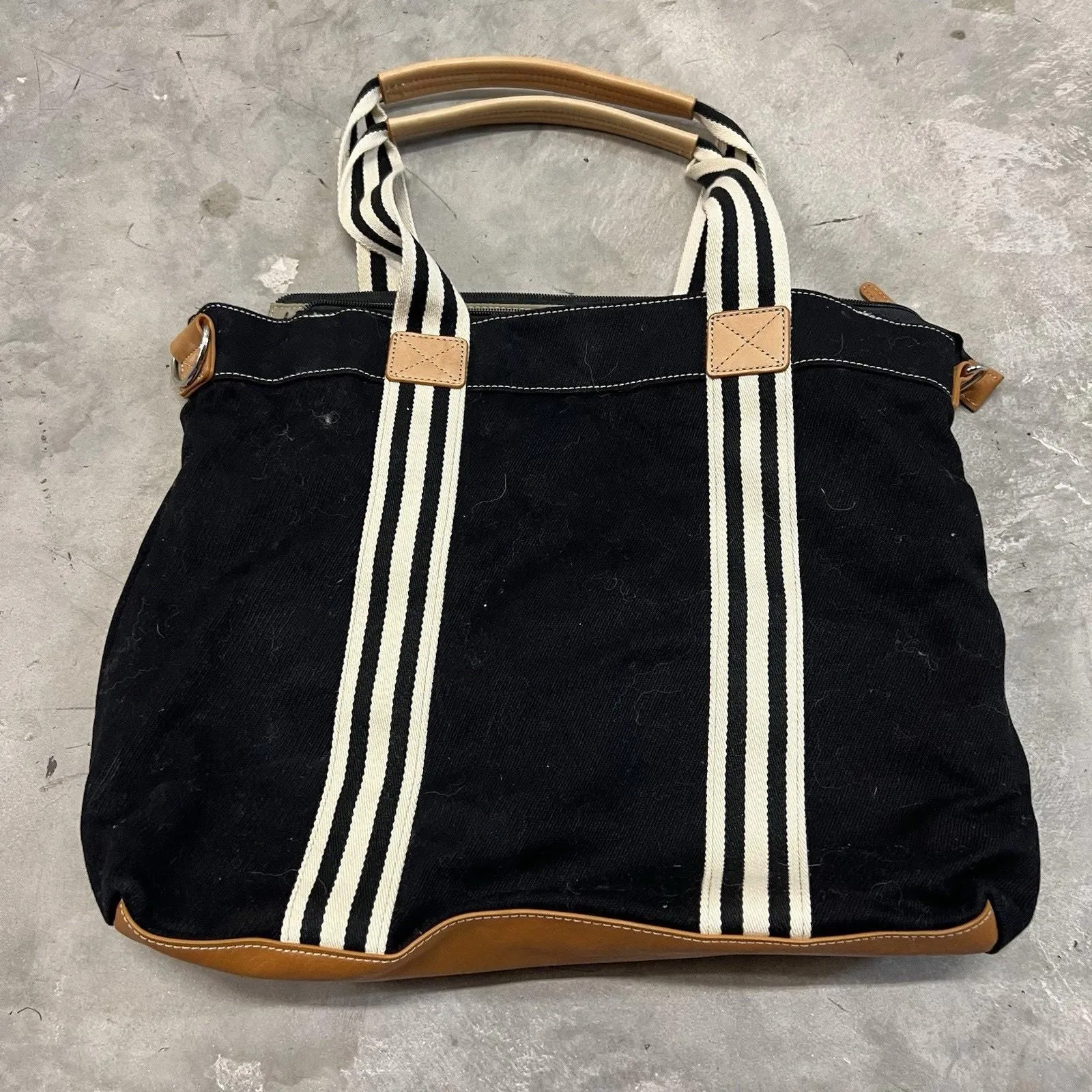 Product image for Pottery Barn Children's Diaper Bag Black Stripe Tote Hand Bag - Pottery Barn