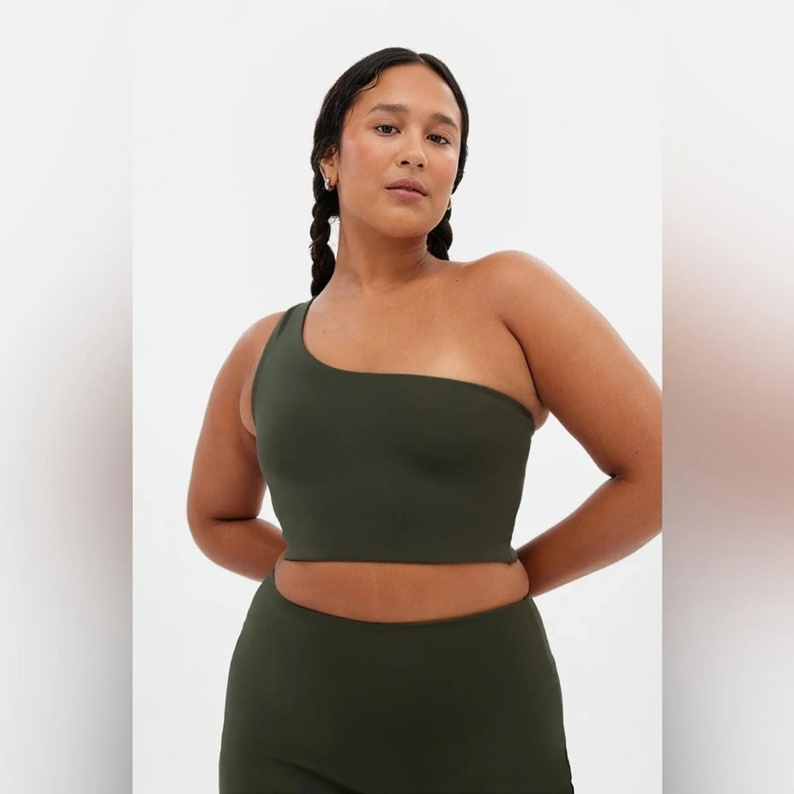 Product image for Girlfriend collective Terrace Bianca One Shoulder Bra XS - girlfriend collective