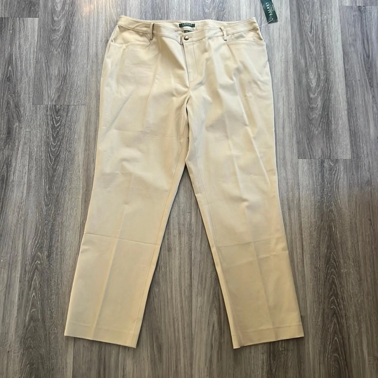 Product image for Lauren Ralph Lauren Tan High Waist Pants 20W NWT - new-with-tags - Lauren Ralph Lauren