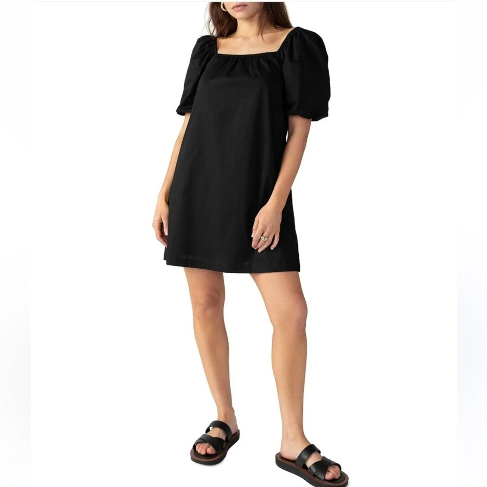 Product image for Sanctuary Women’s Puffed Sleeves Black Mini shift Dress Boho Size XL - new-with-tags - Sanctuary