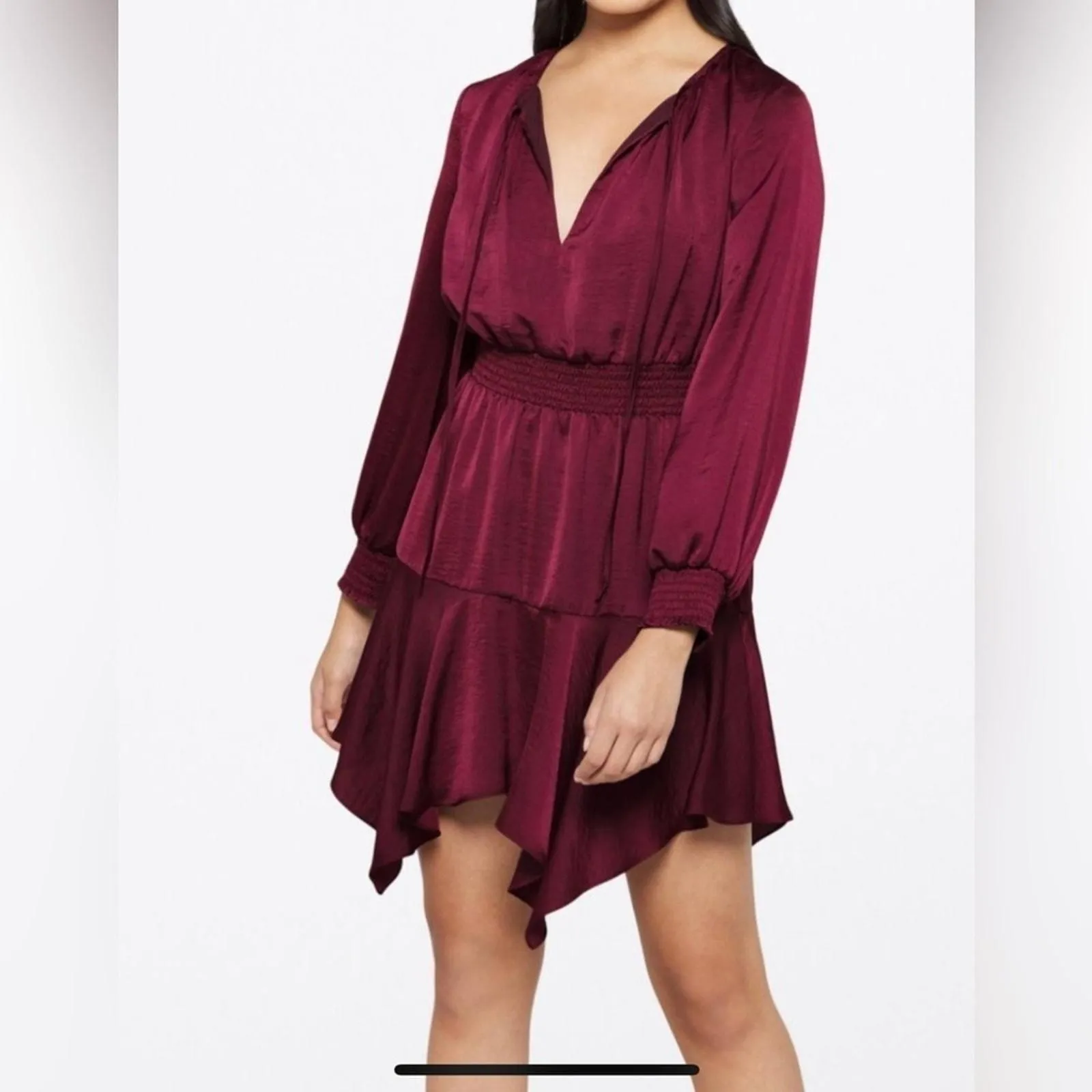 Product image for Sam Edelman Long Sleeve Mini Dress 2X Handkerchief Satin NWT - new-with-tags - Sam Edelman