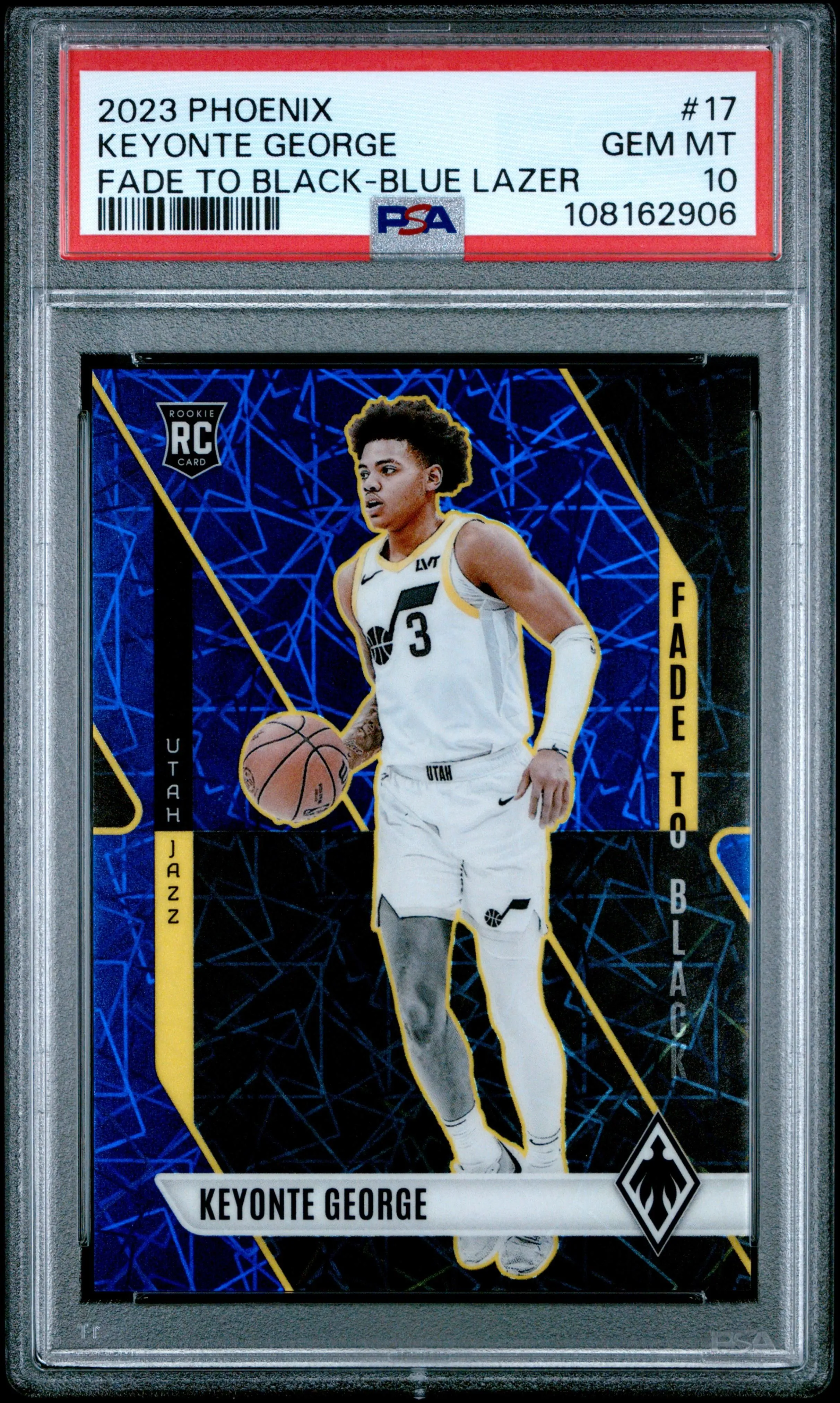 Product image for Keyonte George 2023-24 Phoenix #17 Fade To Black Blue Lazer /275 PSA10 GEM MT