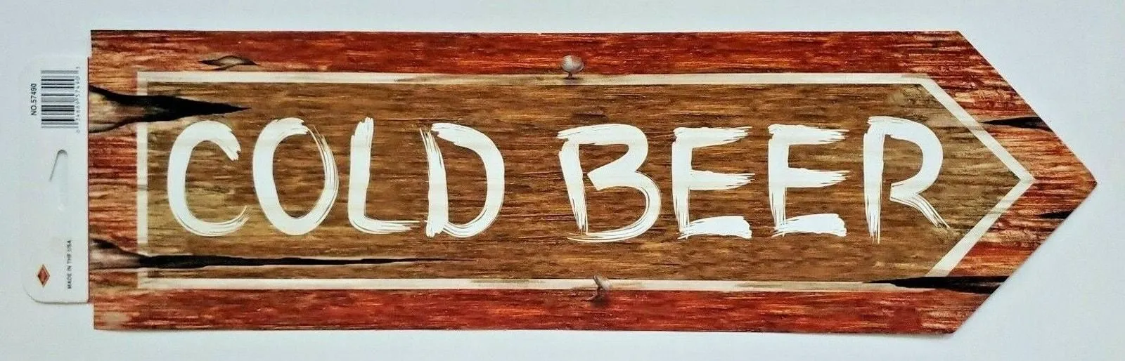 Product image for 2008 Beiste Cold Beer / Outhouse Double Sided Sign New 20" x 6"