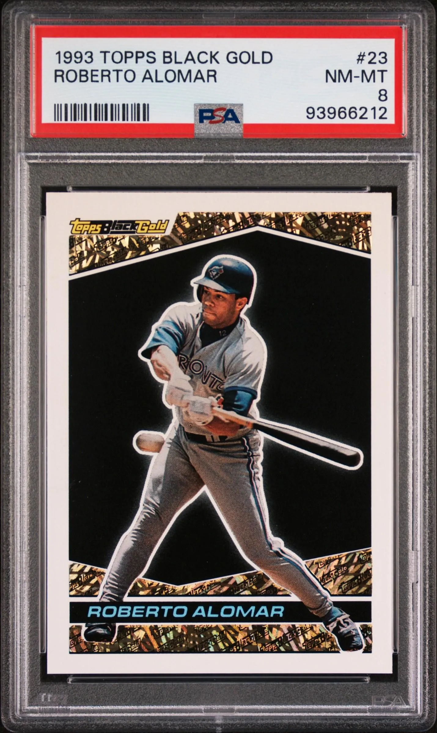 Product image for 1993 Topps Black Gold Roberto Alomar #23 PSA 8 - Yes - 1993 - 93966212 - Baseball - 8 - Professional Sports Authenticator (PSA) - 23 - Topps - Roberto Alomar - 1993 Topps Black Gold