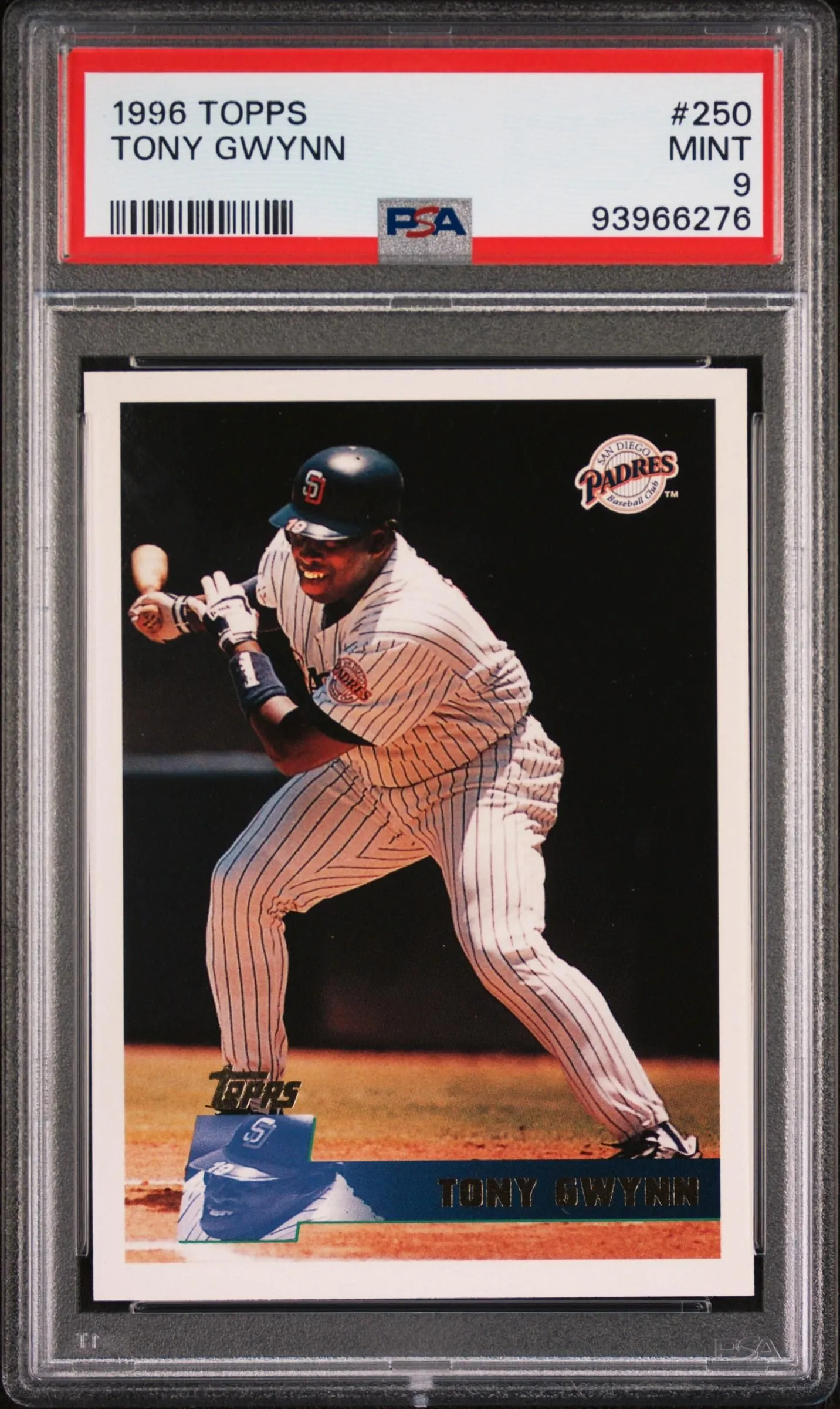 Product image for 1996 Topps Tony Gwynn #250 PSA 9 - Yes - 93966276 - 1996 - Baseball - 9 - Professional Sports Authenticator (PSA) - 250 - Topps - Tony Gwynn - 1996 Topps