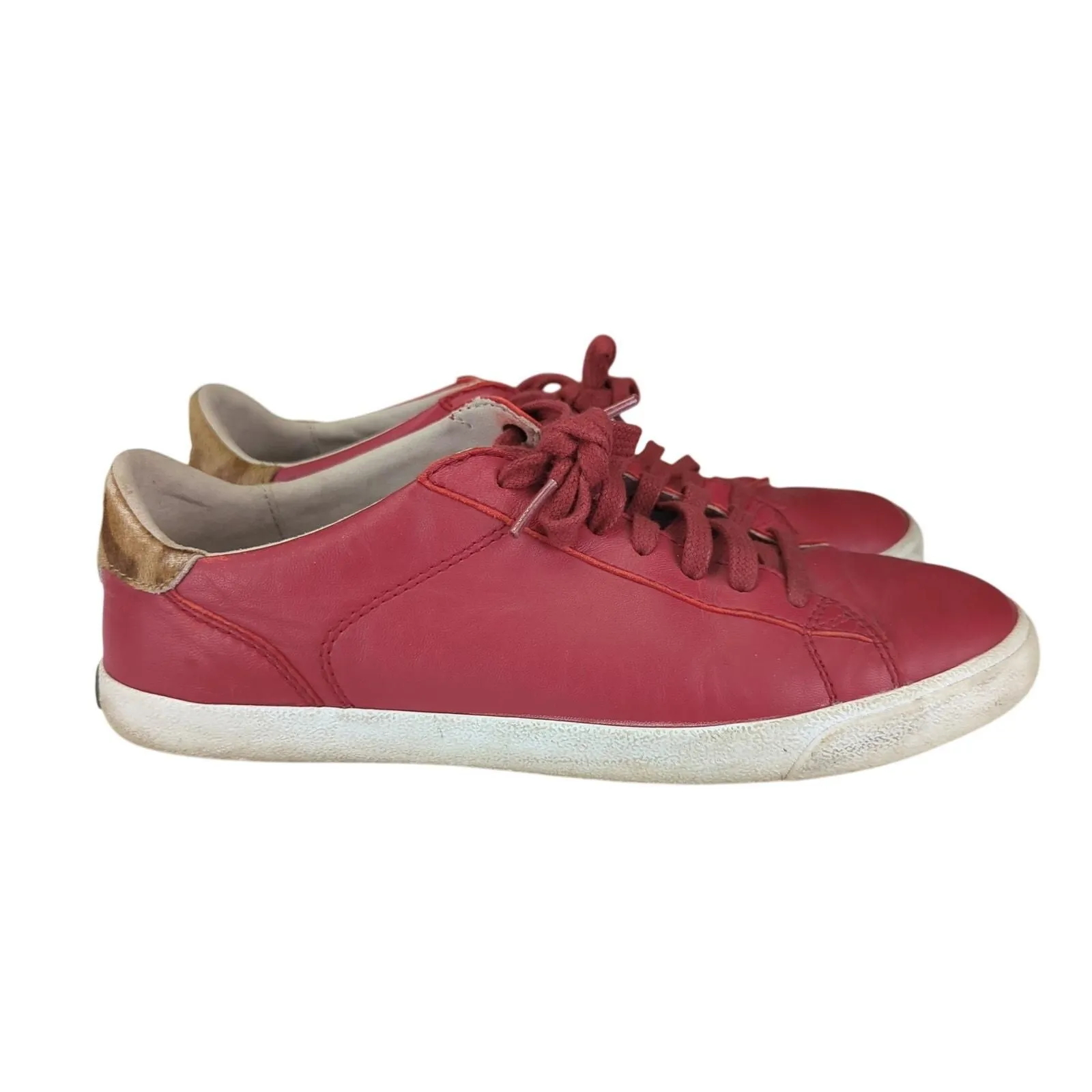 Product image for Cole Haan Red Leather Low Top Sneakers W15326 Women's Size 8.5 B