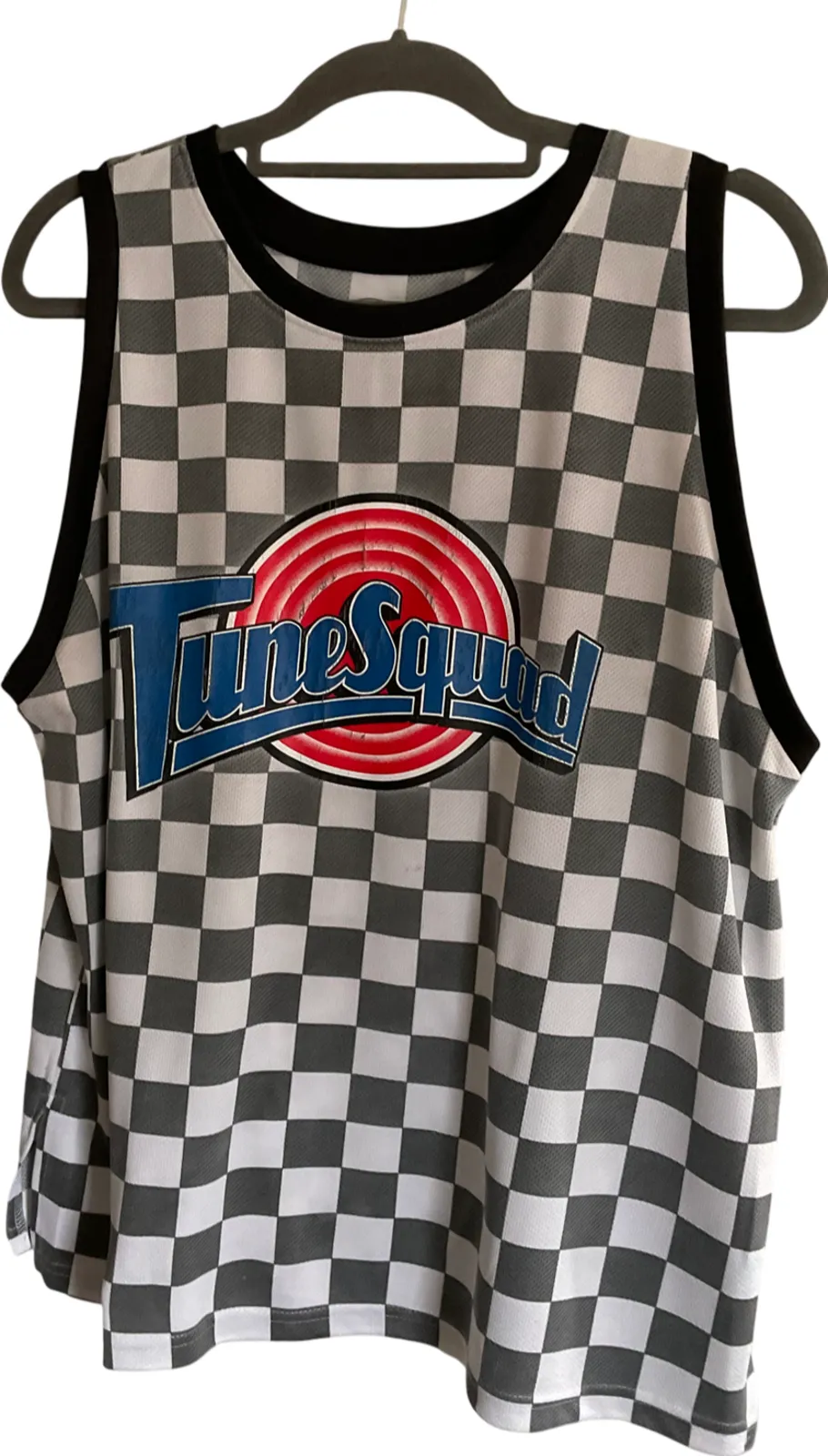 Product image for Space Jam Bugs Bunny Men's Jersey Medium Checkerboard Pattern Polyester - Space Jam