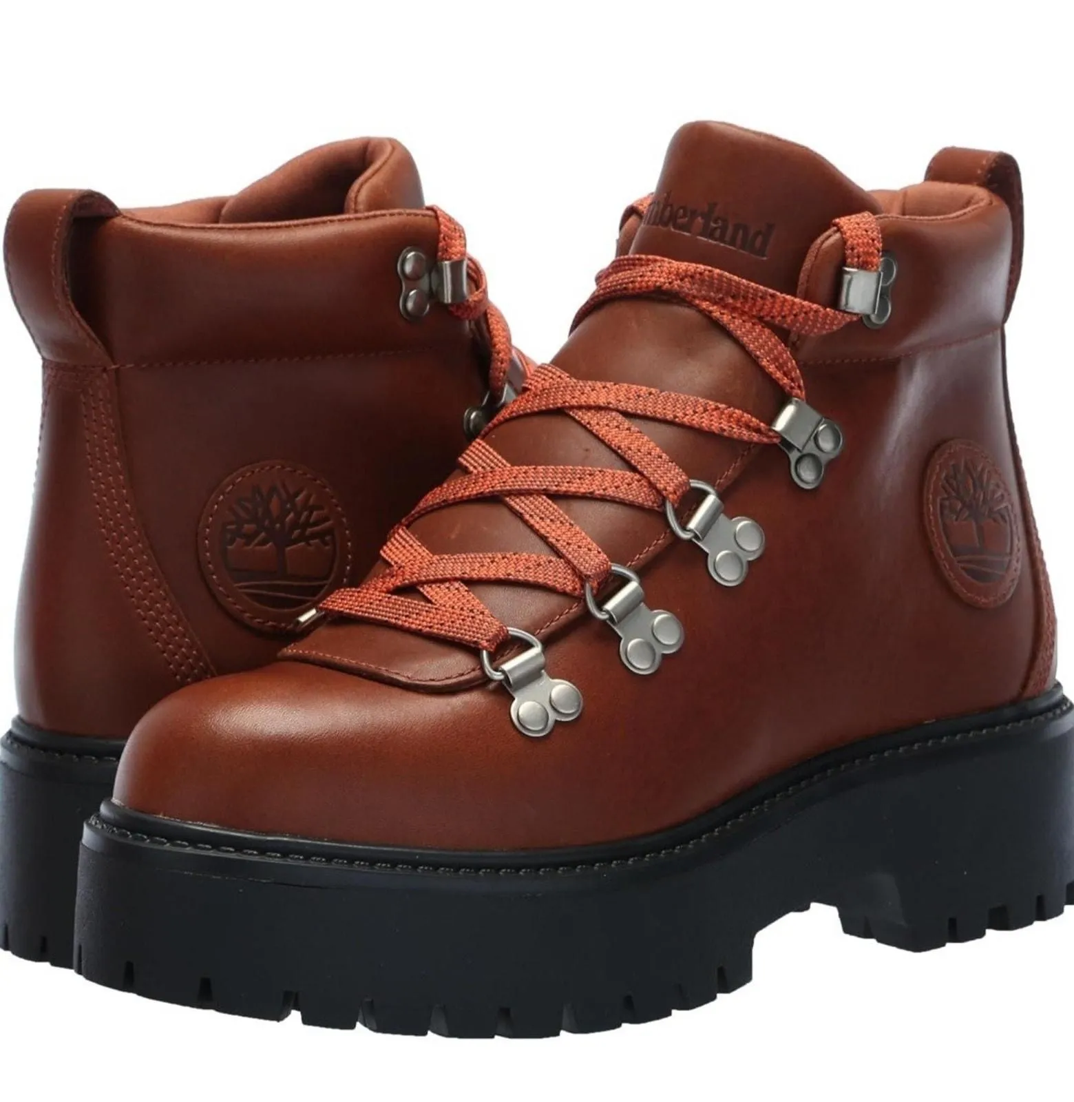 Product image for Timberland Women's Stone Street Mid Lace Up Boot, Rust Full Grain, Size 8.5