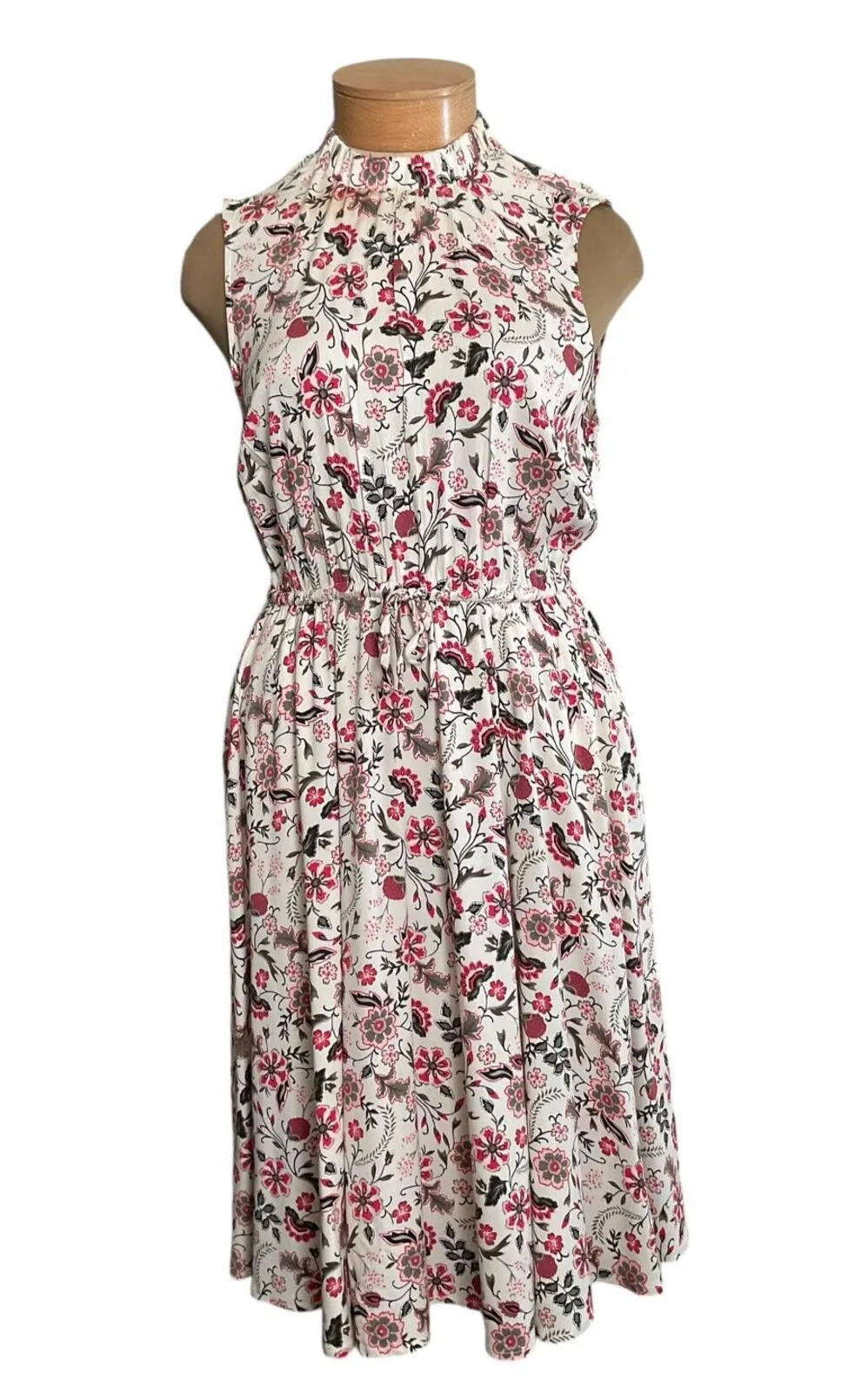 Product image for Torrid Floral Mini Stretch Challis Dress Ivory Pink Green Size 00 M/L New - M - Dresses - new-with-tags - Torrid