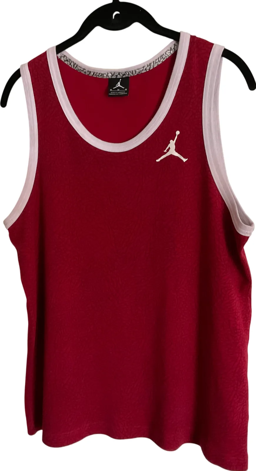 Product image for Jordan Men's Red Tank Top Size Medium Cotton Athletic Style Jumpman Design - M - Activewear - pre-owned---excellent - Jordan