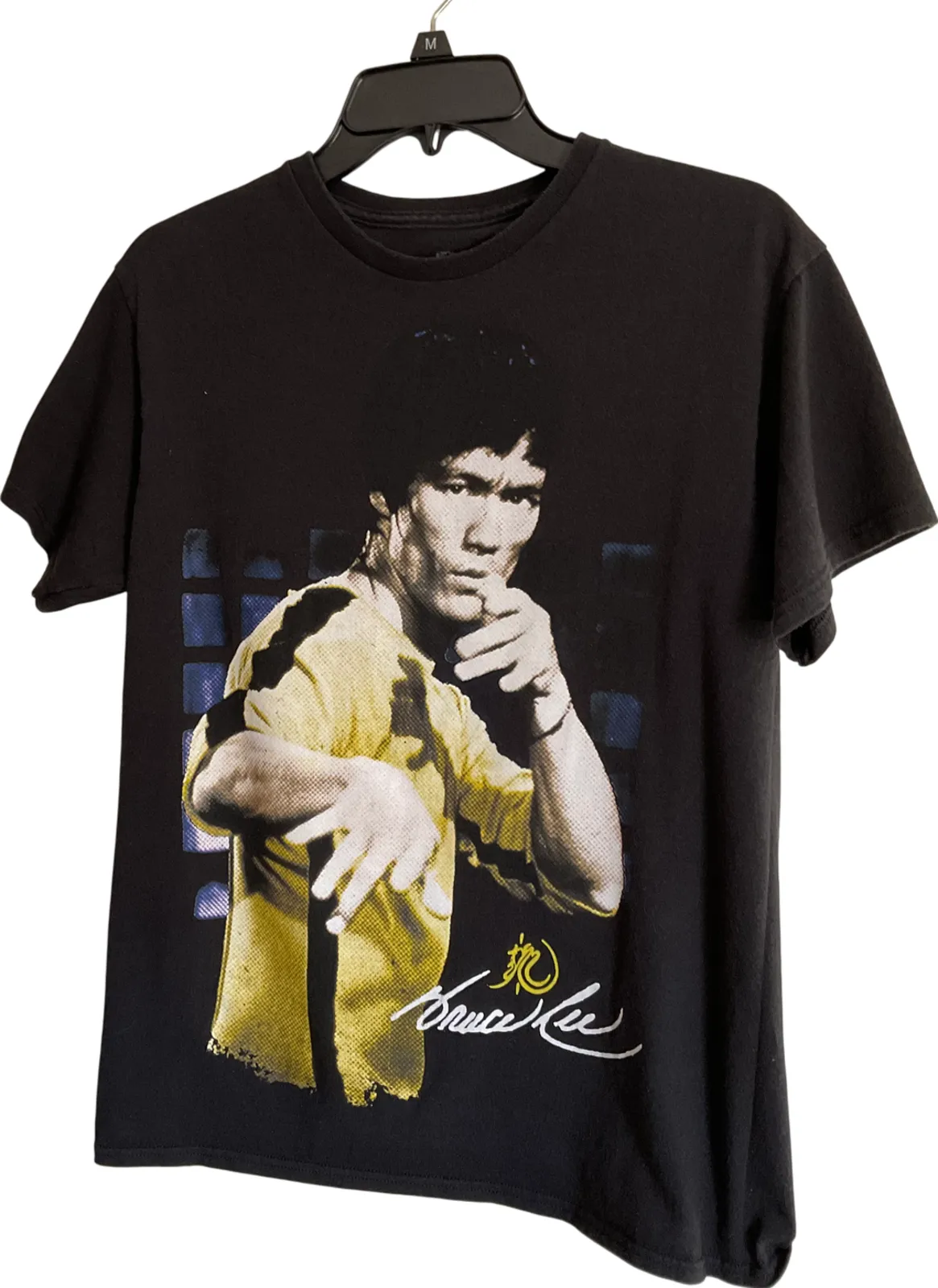 Product image for Bruce Lee T-Shirt Men's Medium Cotton Graphic Print Black Yellow Design - M - Tops - pre-owned---excellent - Bruce Lee