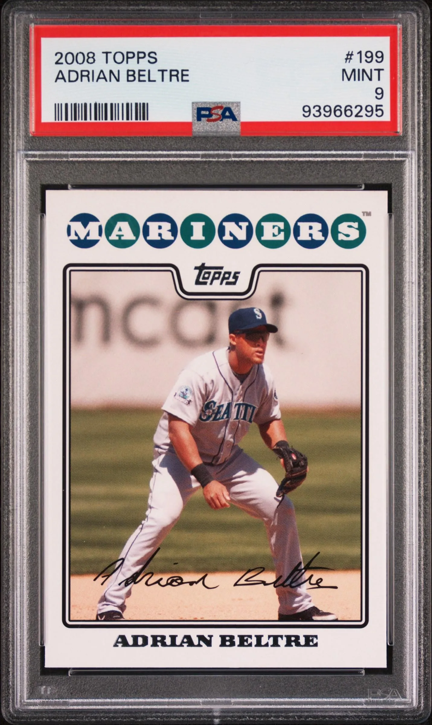 Product image for 2008 Topps Adrian Beltre #199 PSA 9 - Yes - 93966295 - 2008 - Baseball - 9 - Professional Sports Authenticator (PSA) - 199 - Topps - Adrian Beltre - 2008 Topps
