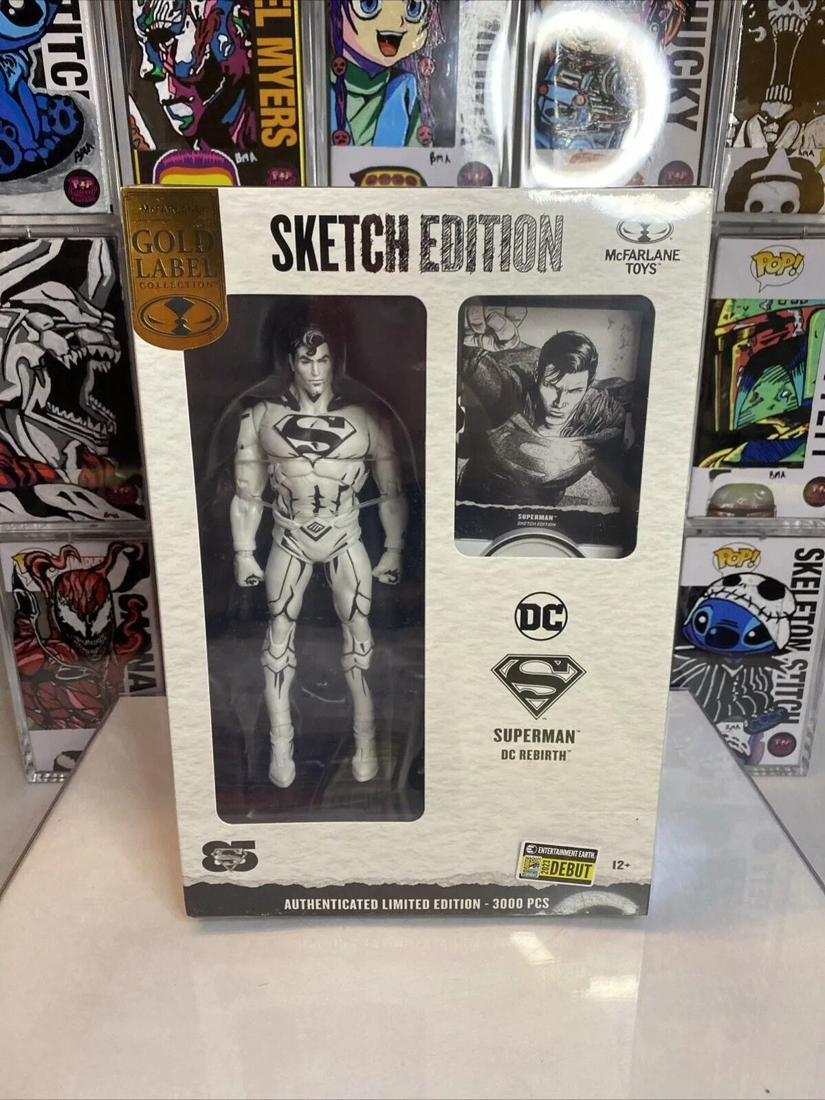 Product image for SDCC 2023 DC Multiverse Superman Rebirth Sketch Edition Gold Label 7" Debut