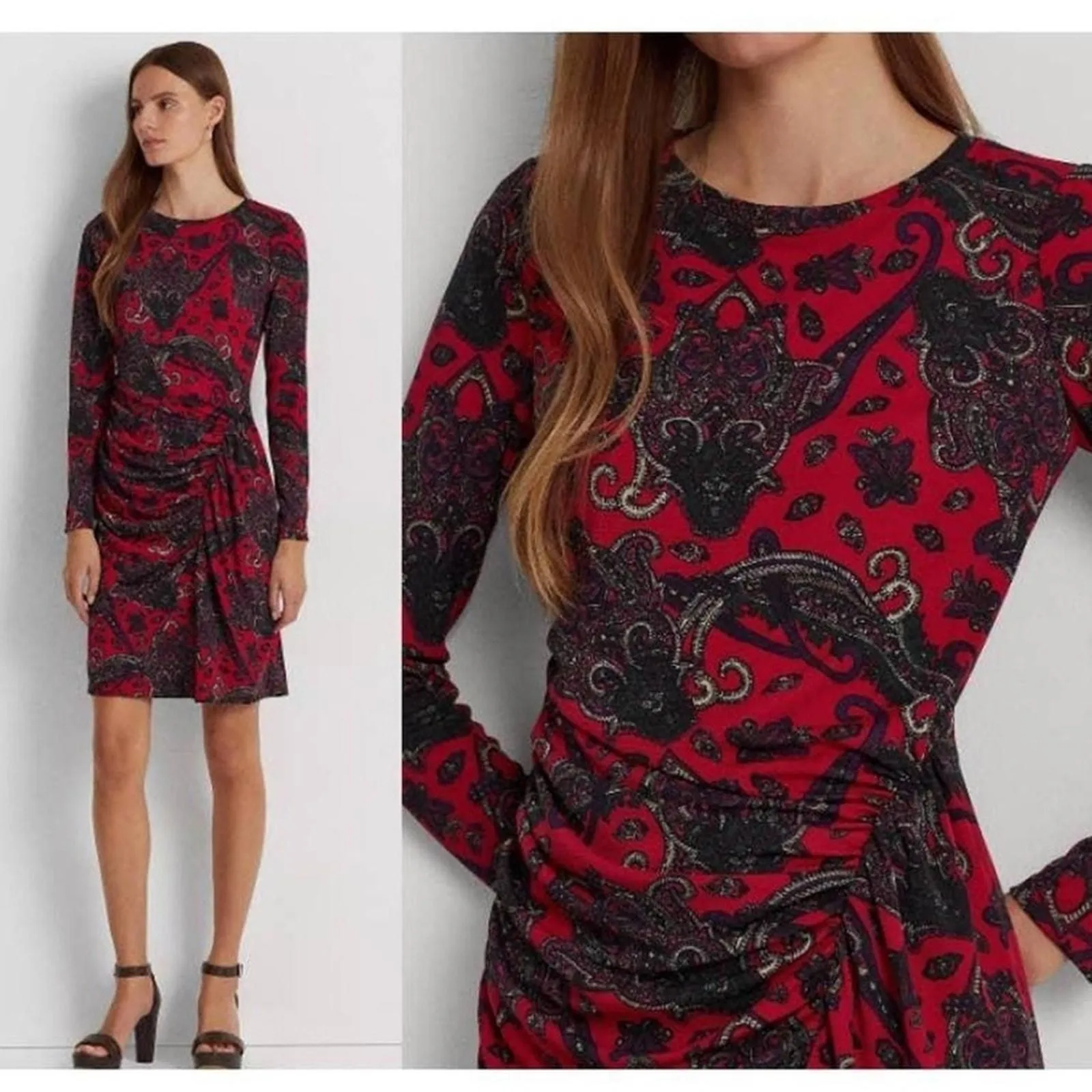 Product image for Lauren Ralph Lauren Womens Paisley Print Sheath Mini Dress Floral Evening  4 - Lauren Ralph Lauren