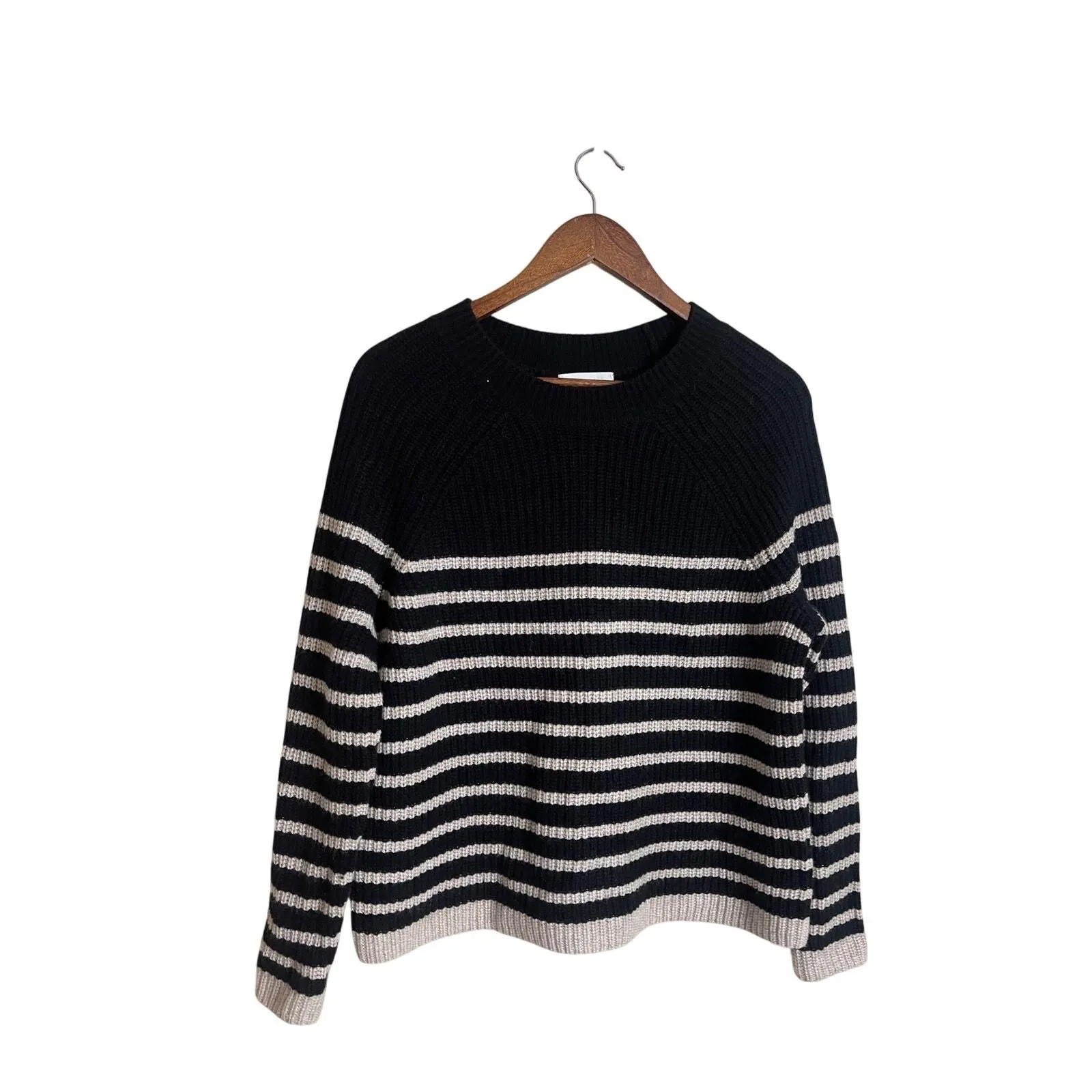 Product image for White Label THe White Company Stripe Ribbed Sweater with Cashmere Womans Smalll - White Label 