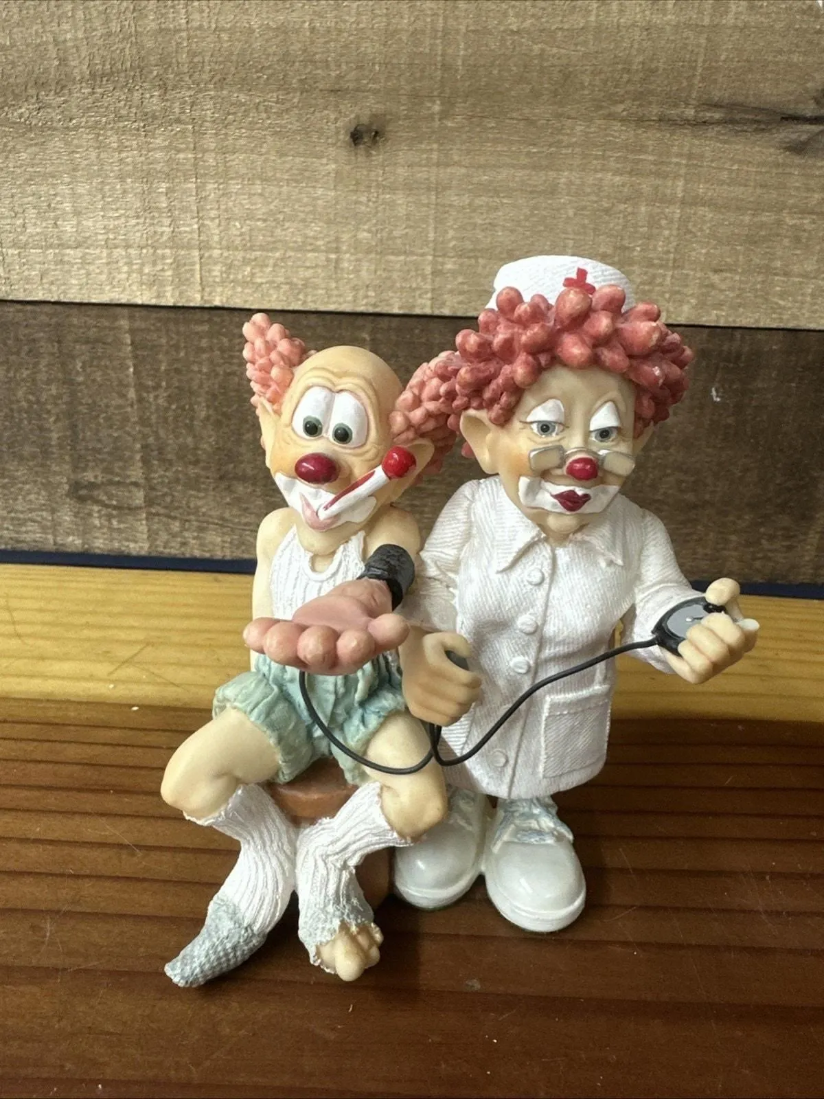 Product image for Vintage 1997 Slapstix by Cast Art Nurse W/ Clown Figurine Unique Novelty Funny