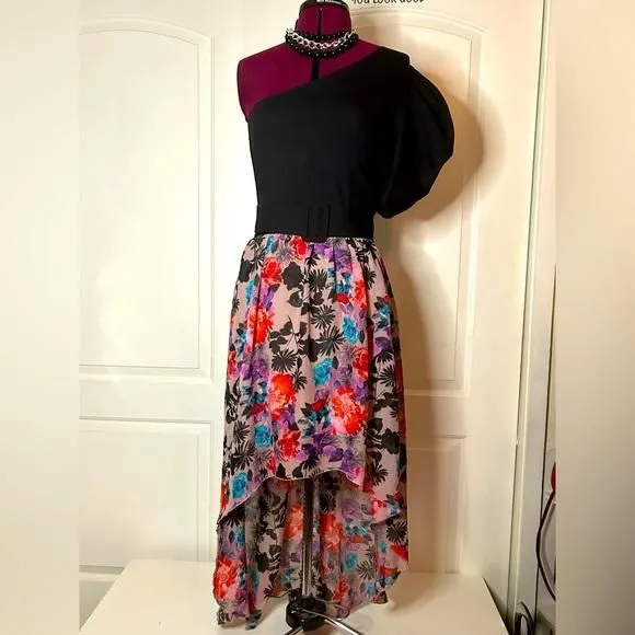 Product image for Floral high-lo skirt size large