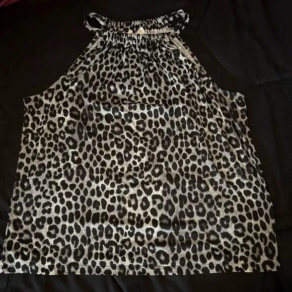 Product image for Michael Michael Kors grey/black leopard print top size large