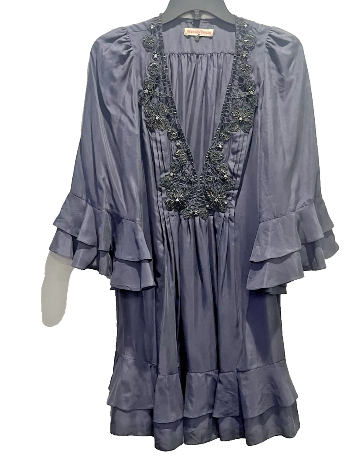 lace three quarter sleeve dresses Navy Blue A-Line V-Neck 3/4 Lace Sleeves Mother of the Bride Dress main image 1
