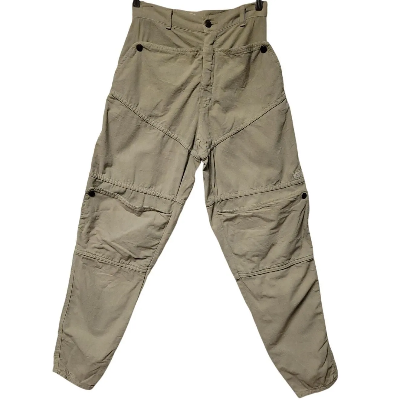 Product image for Vtg 80s Iconic Guess Pants Georges Marciano Light Sage Cargo Harem Tapered Sz 3 - pre-owned---excellent - Guess