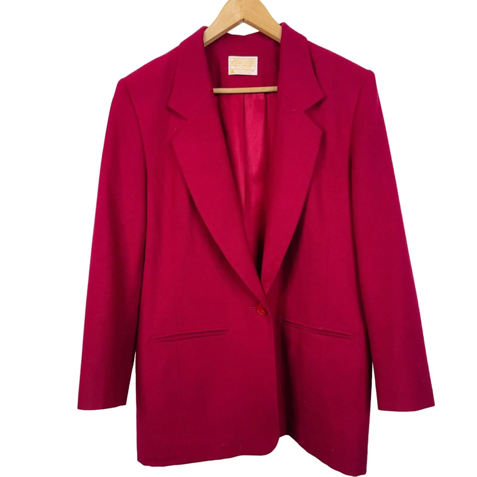 Product image for Vintage Pendleton Virgin Wool Fuschia Pink Shoulder Pads Blazer Size 12  - Outerwear - 12 - pre-owned---good - Pendleton