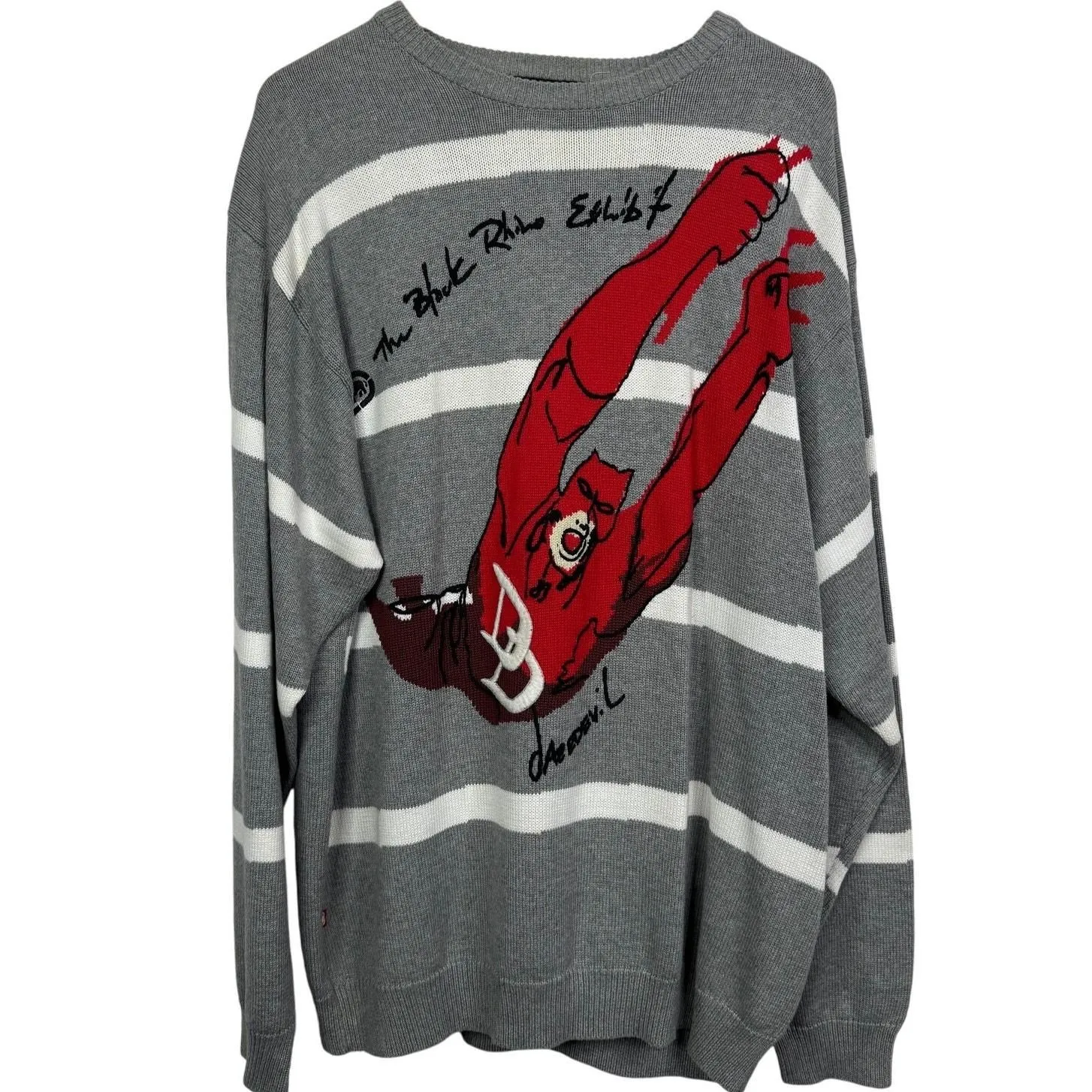 Product image for Vintage Marc Ecko x Marvel 2002 Daredevil Black Rhino Exhibit Sweater Size XL - Sweaters - XL - pre-owned---good - Marc Ecko