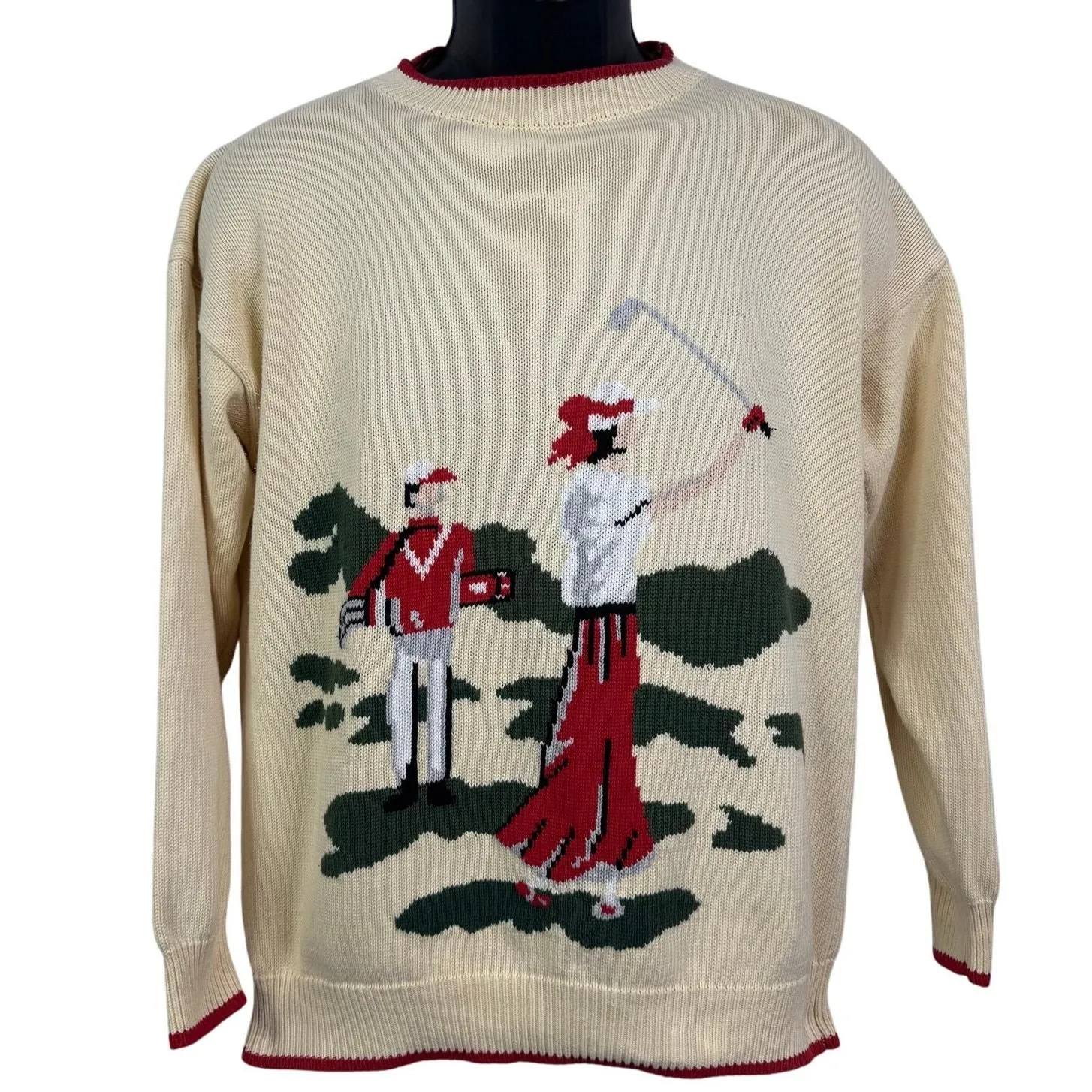 Product image for Vintage Tails Golf Knit Pullover Preppy Sweater 90's Men's Size M Made in USA - Sweaters - M - pre-owned---good - Trails