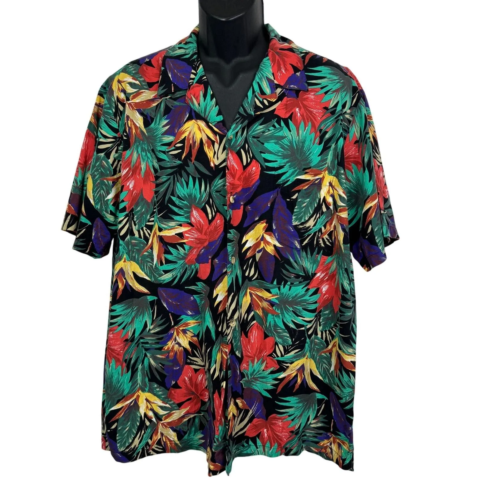 Product image for Vintage Tori Richards Honolulu Hawaiian Colorful Floral Camp Shirt Size 2XL  - Tori Richard