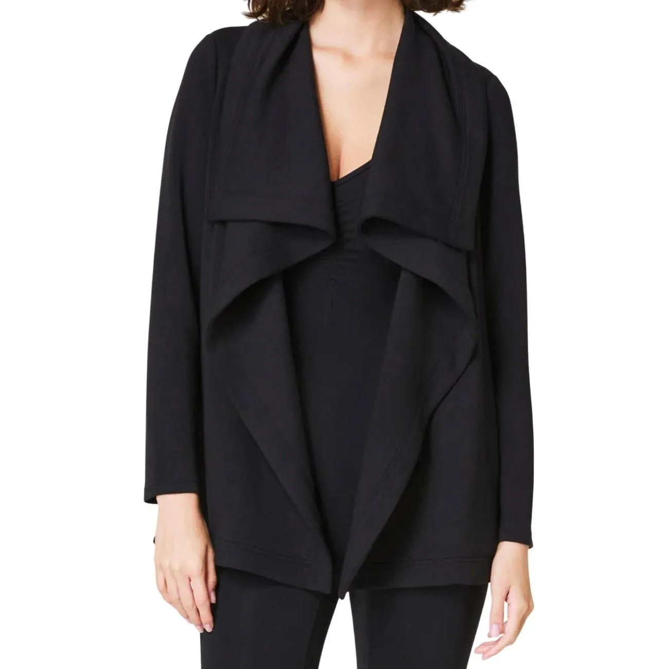 Product image for SPANX AirEssentials Open Wrap Cardigan in Black, Size XL - new-with-tags - Spanx