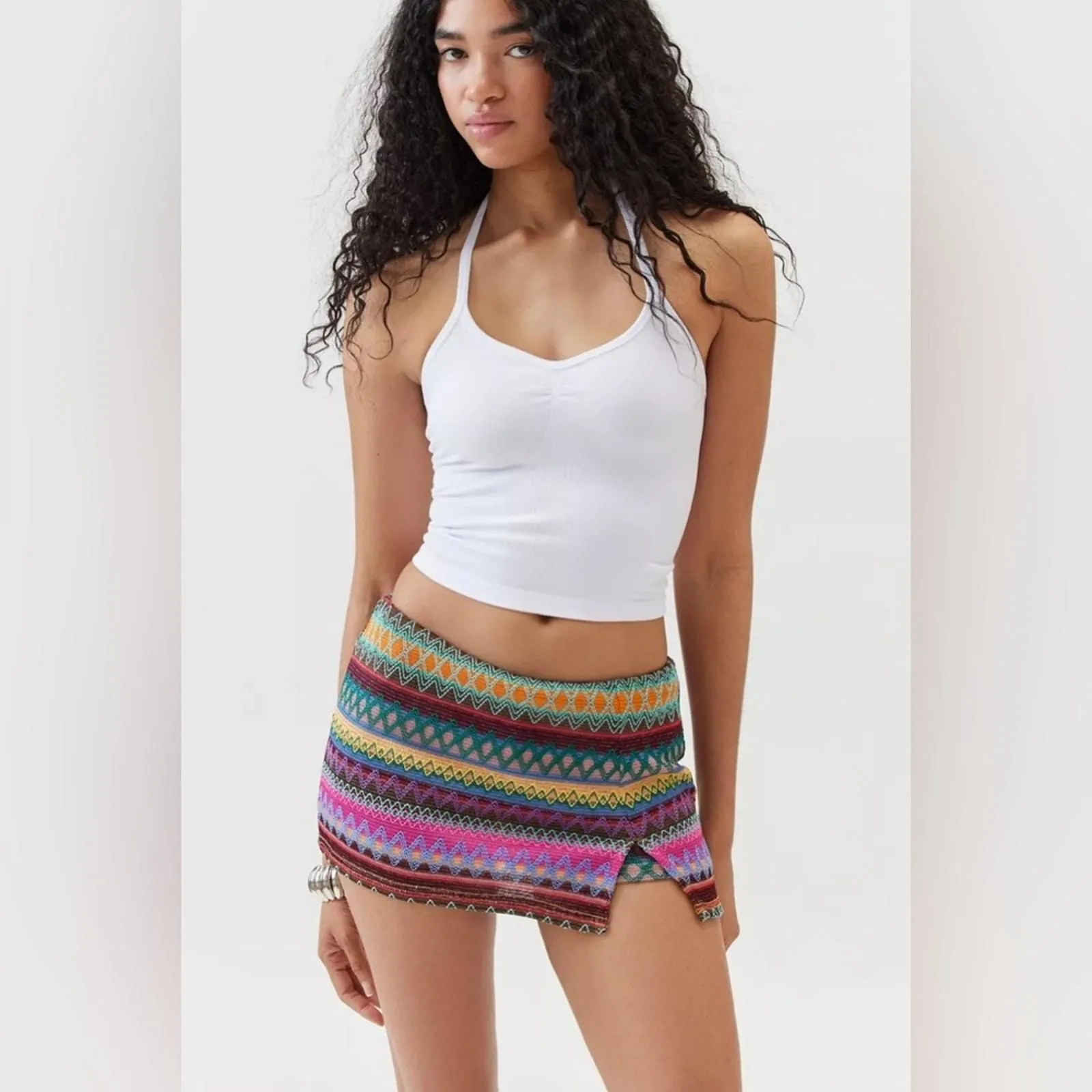 Product image for UO by Urban Outfitters Grace Micro Crochet Mini Skort Large NEW 63! - Urban Outfitters