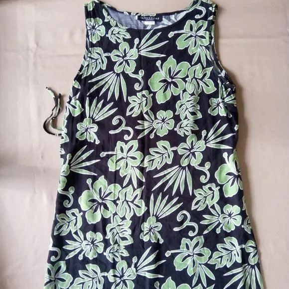 Product image for Y2K tank maxi with side slits, Hawiian tropical from Mexico L