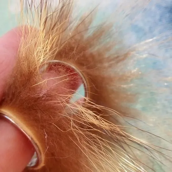 Product image for Upcycled coyote Fur mohawk tribal steel hoop earrings