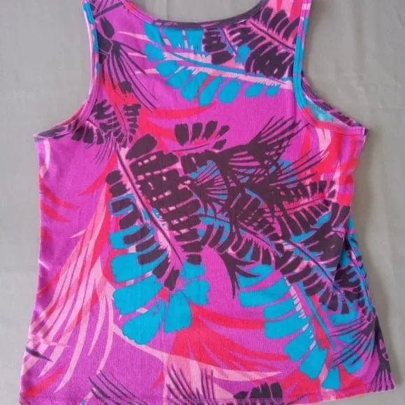 Product image for Vintage 80s 90s amazing tropical ribbed tank top Plus
