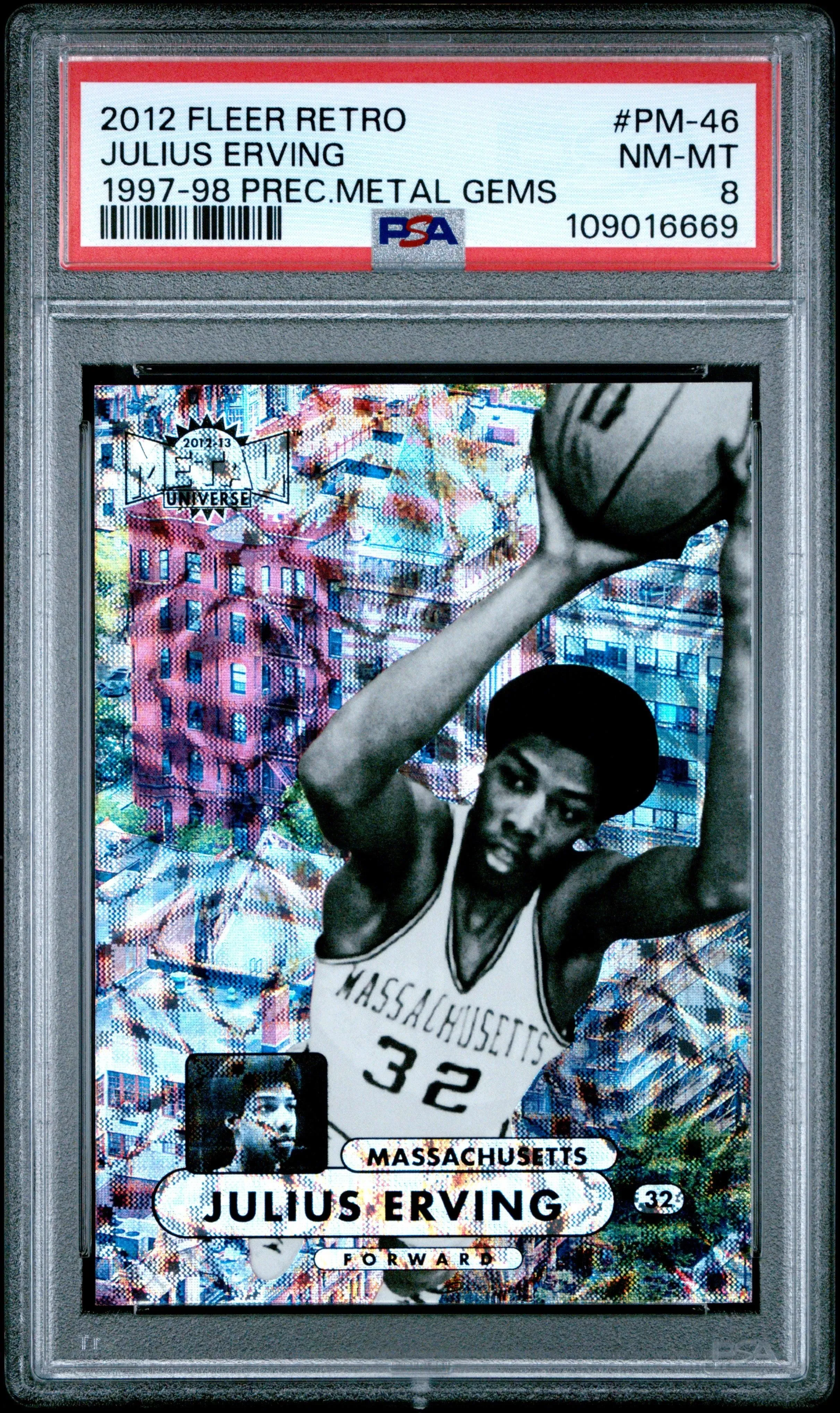 Product image for JULIUS ERVING | 2012 FLEER RETRO 1997-98 PRECIOUS METAL GEMS PM-46 | 1997-98 PREC.METAL GEMS | PSA NM-MT 8 - 109016669 - 109016669