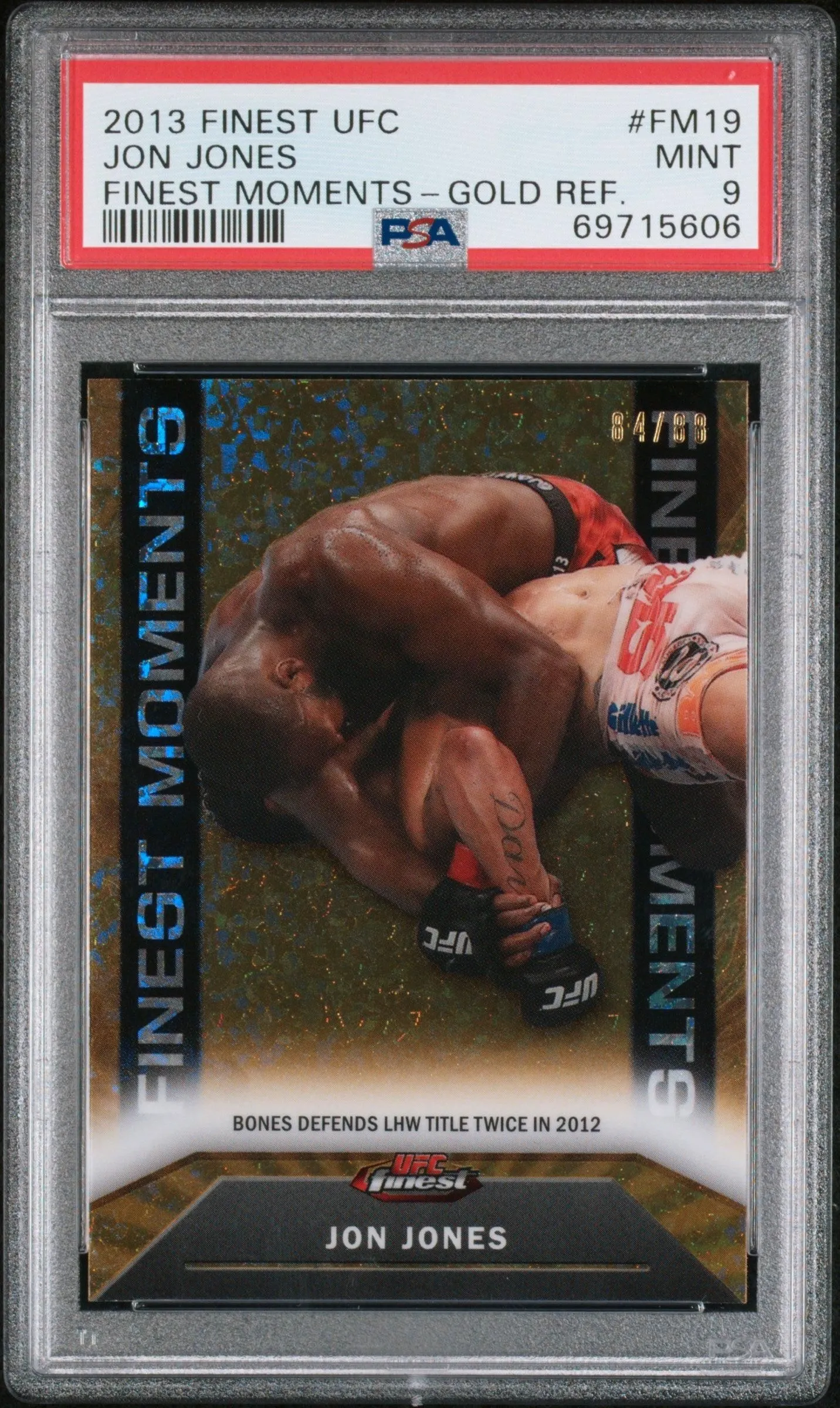 Product image for JON JONES | 2013 FINEST UFC FINEST MOMENTS FM19 | FINEST MOMENTS-GOLD REF. | PSA MINT 9 - 69715606 - 69715606