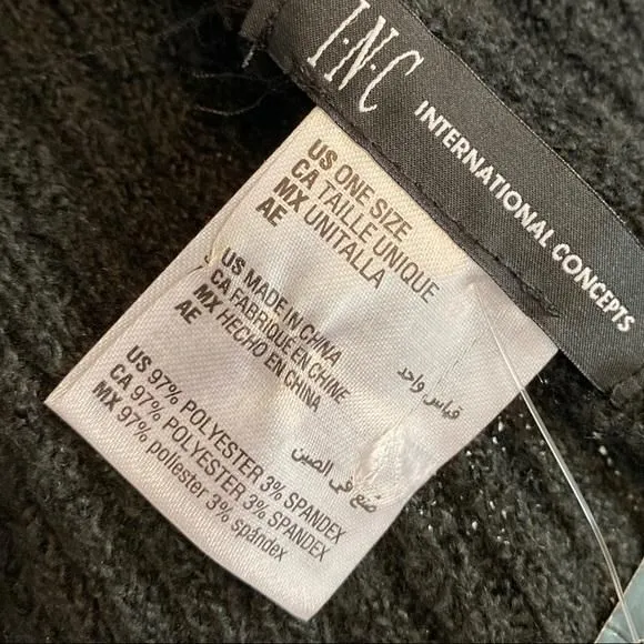Product image for INC Twisted Rib Muffler Scarf Black